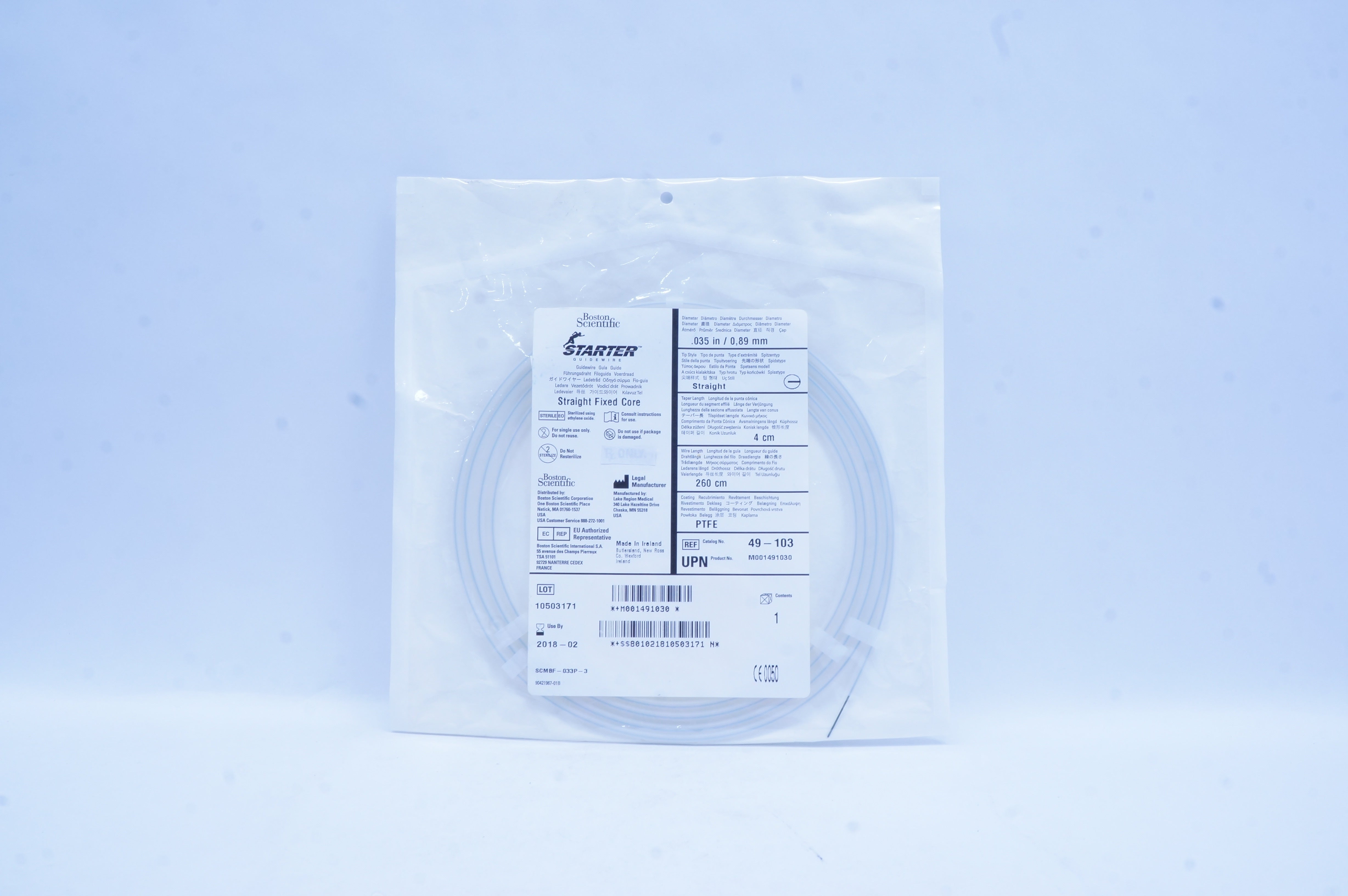 Boston Scientific M001491030 Starter Sraight Core 0.035in x 4cm x 260cm (x)
