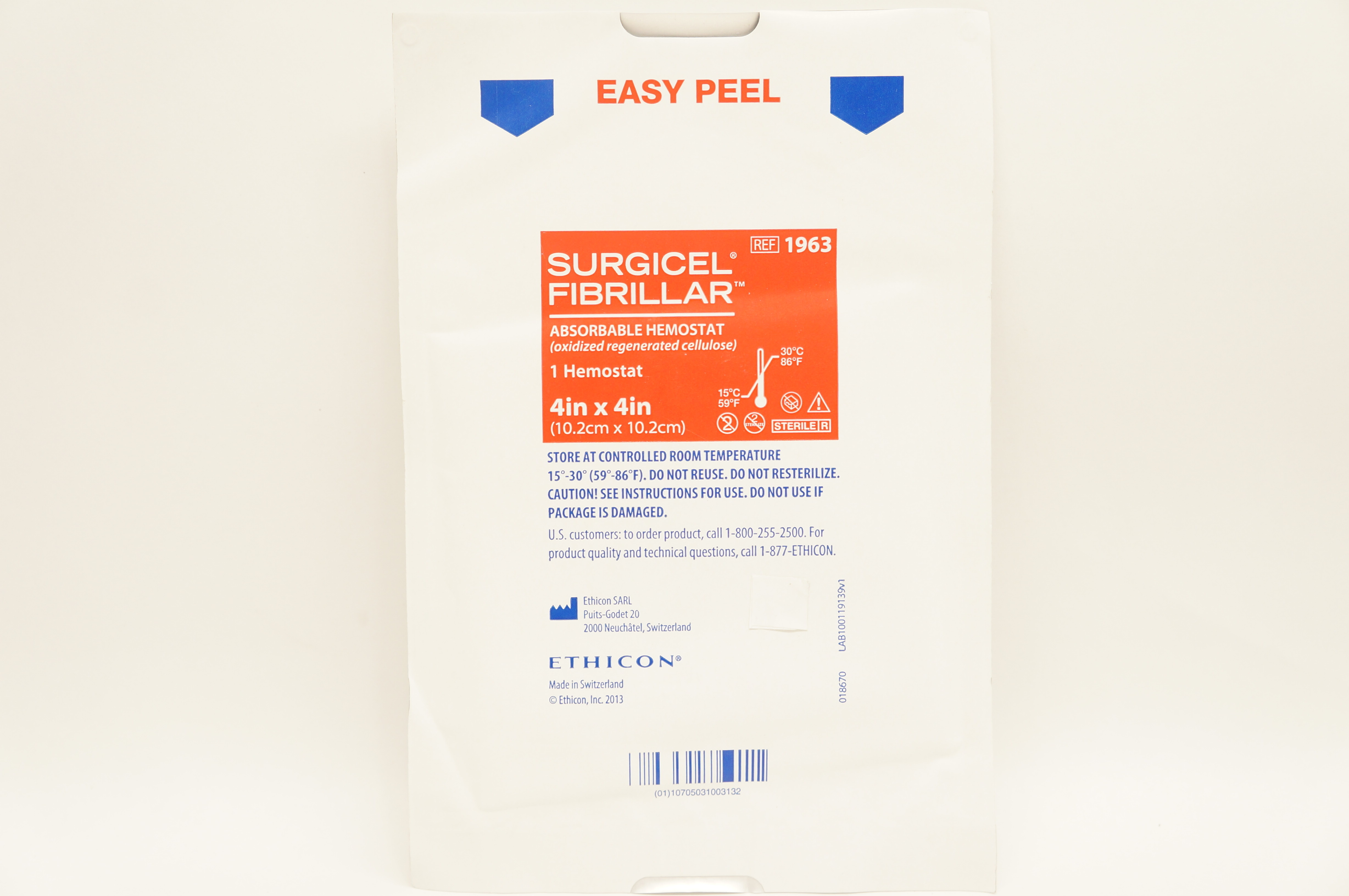 Ethicon 1963 Surgicel Fibrillar Absorbable Hemostat 4 inch x 4 inch (x)
