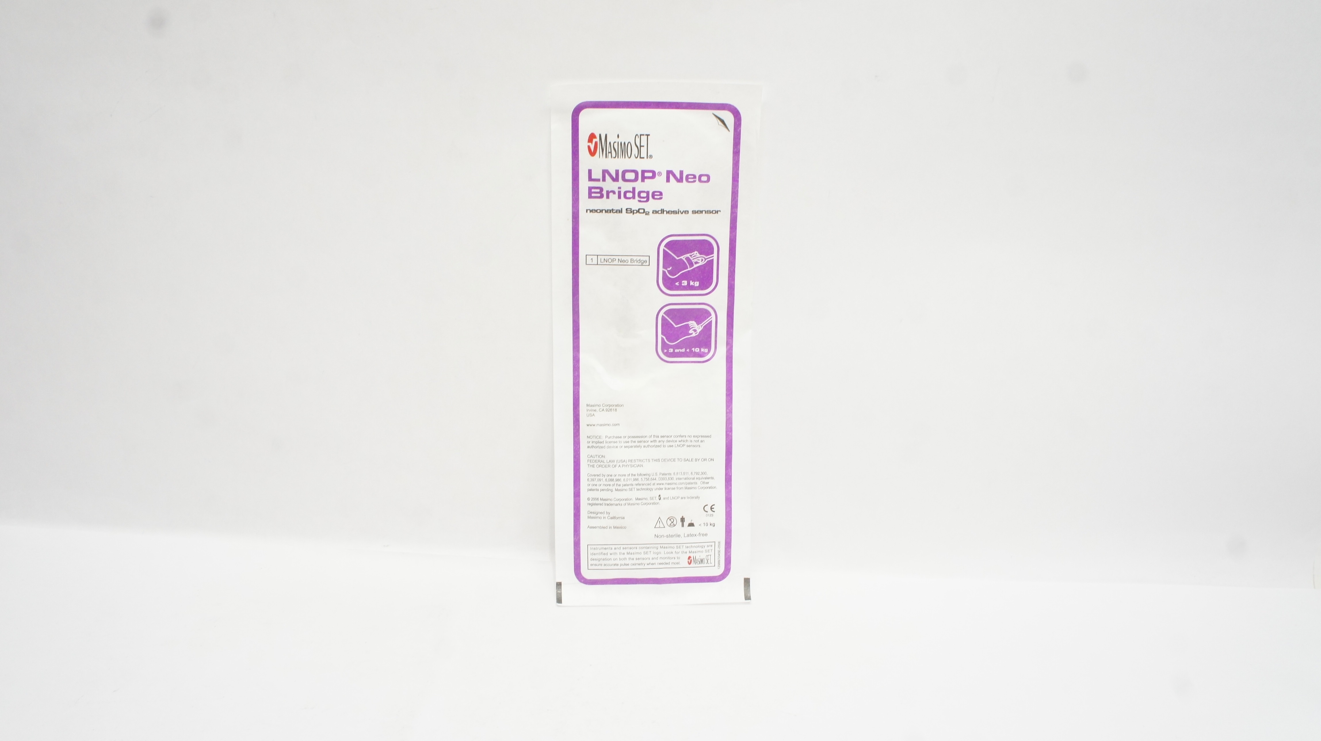 MasimoSet LNOP Neo Bridge Neonatal SpO2 Adhesive Sensor  <3kg, >3 & <10kg