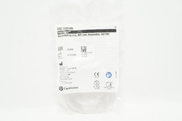 CareFusion 73325-HEL Vital Signs Gas Sampling Line, M/F Luer, 3m/10Ft