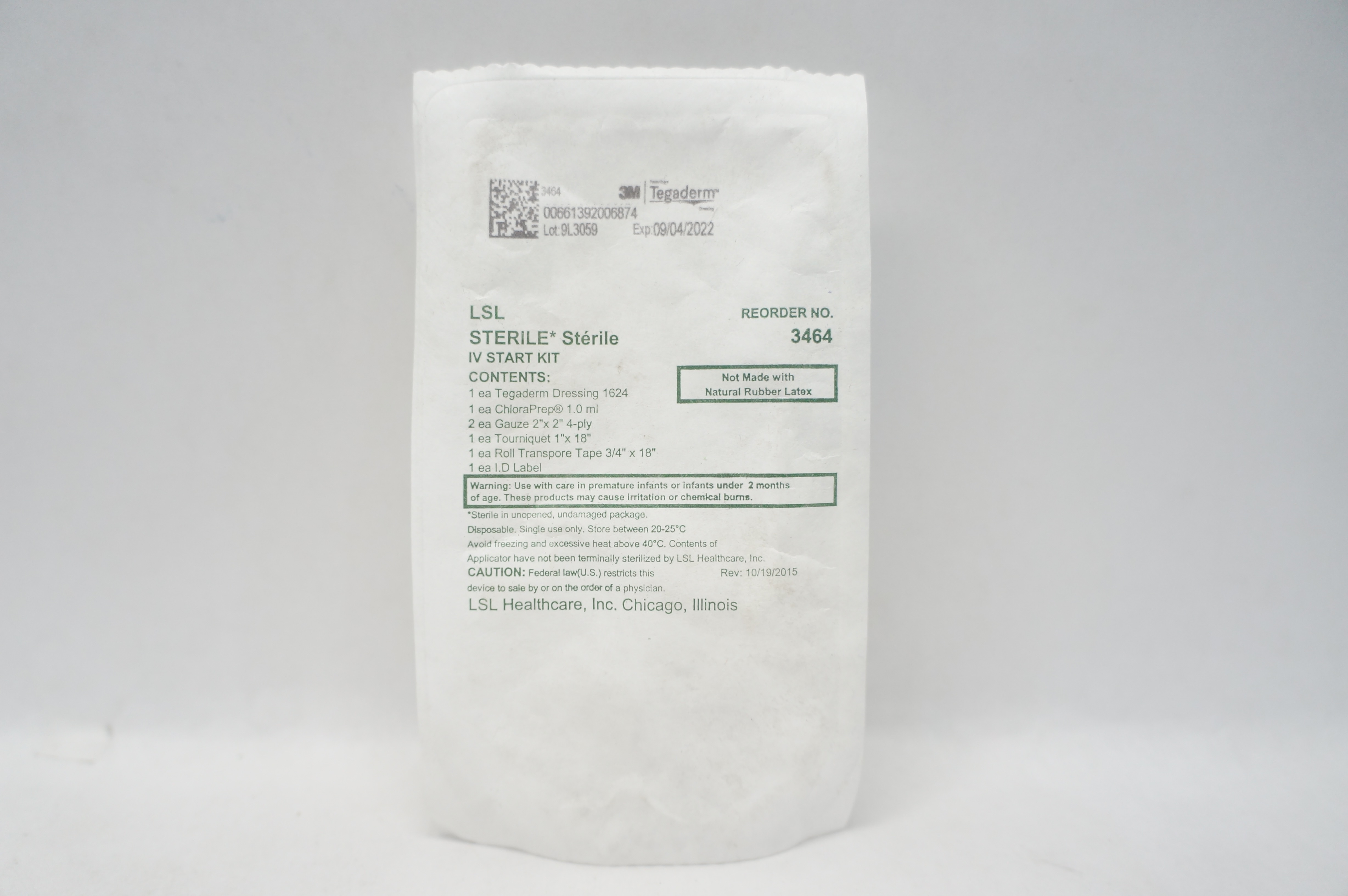 LSL Healthcare 3464 3M Tegaderm Sterile IV Start Kit