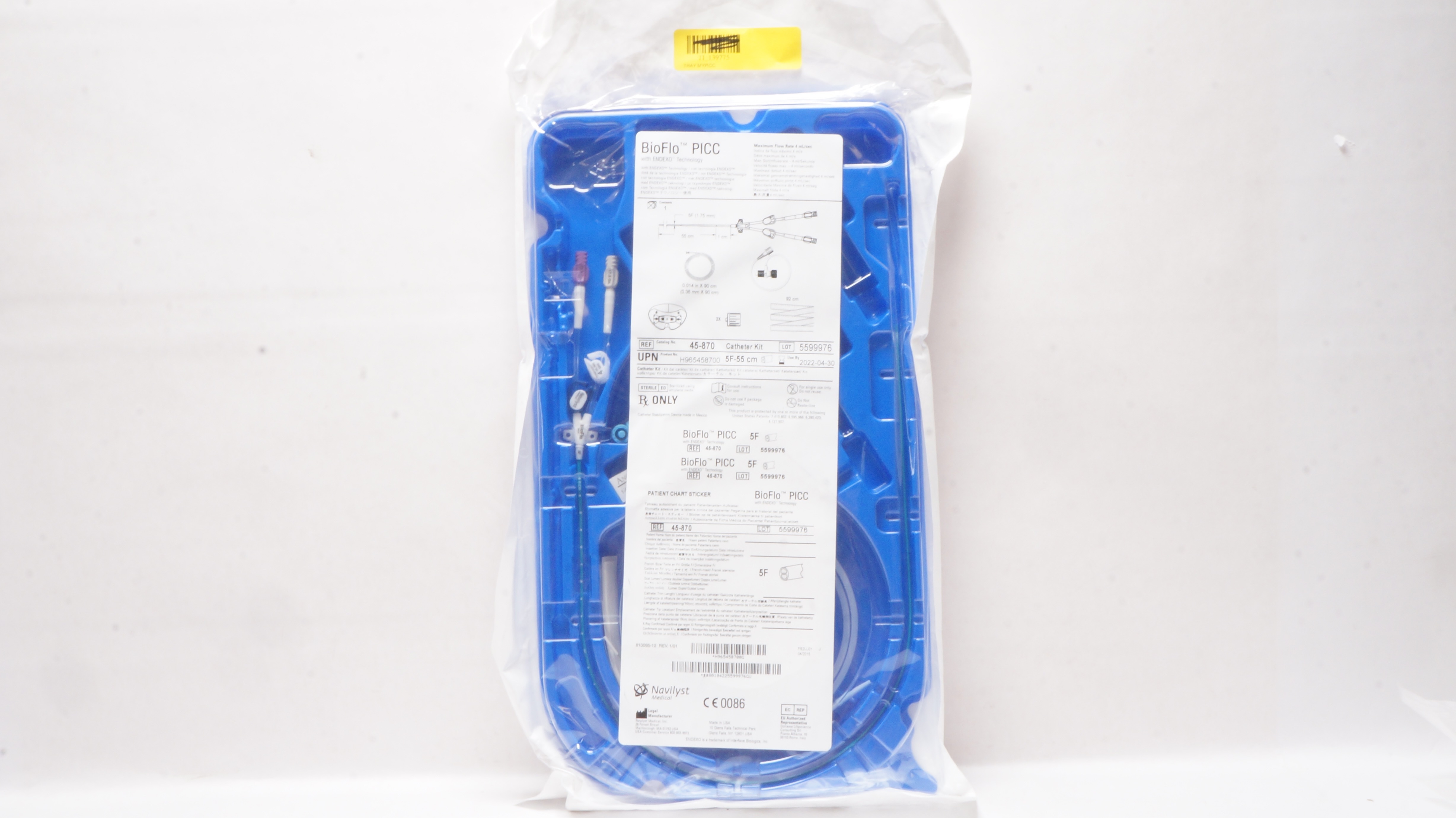 Navilyst 45870 BioFlo PICC with Endexo Technology 5F55cm Catheter Kit (x)