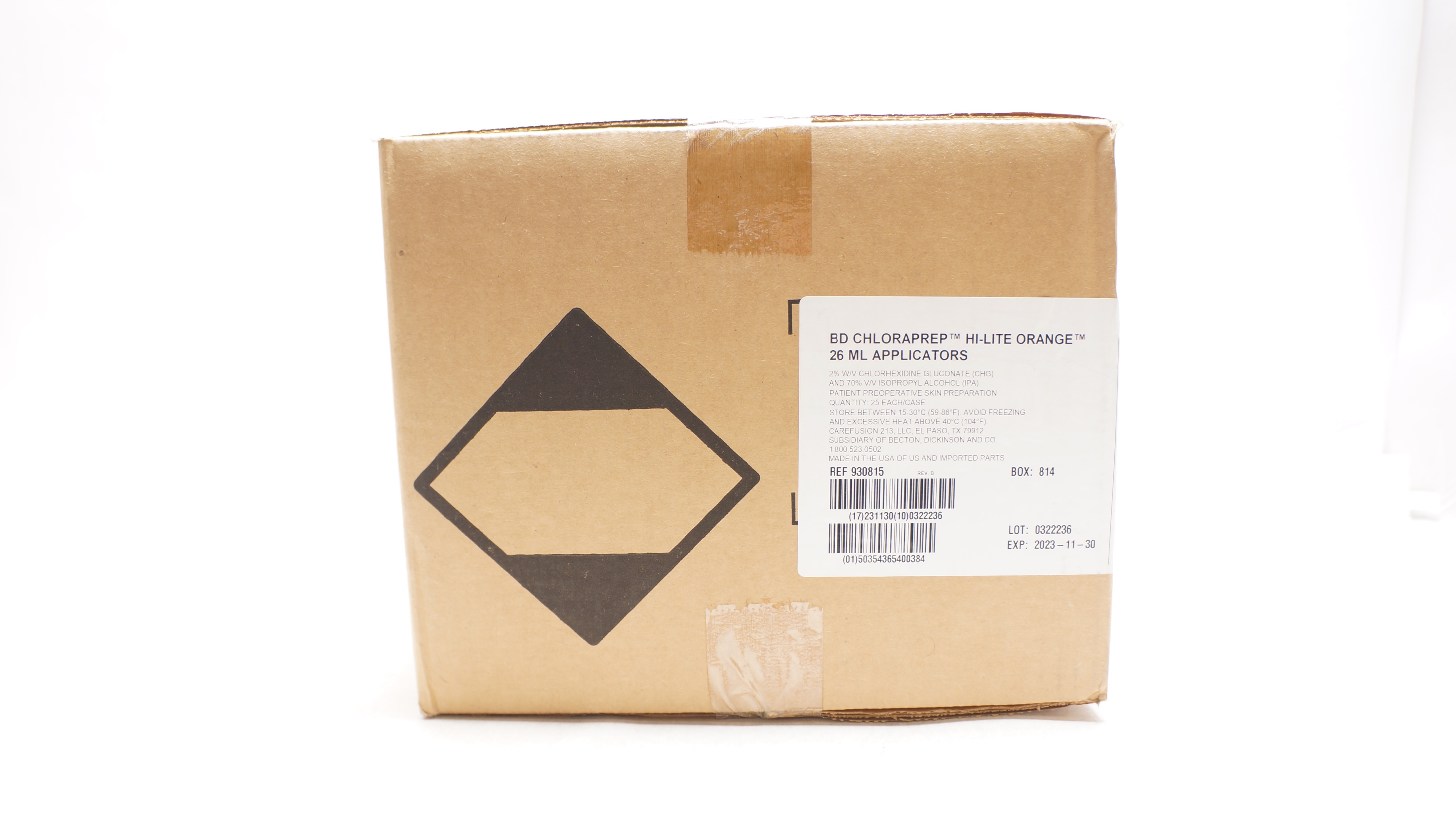 BD 930815 ChloraPrep Hi-Lite Orange 26ml Applicator (x) - Case of 25