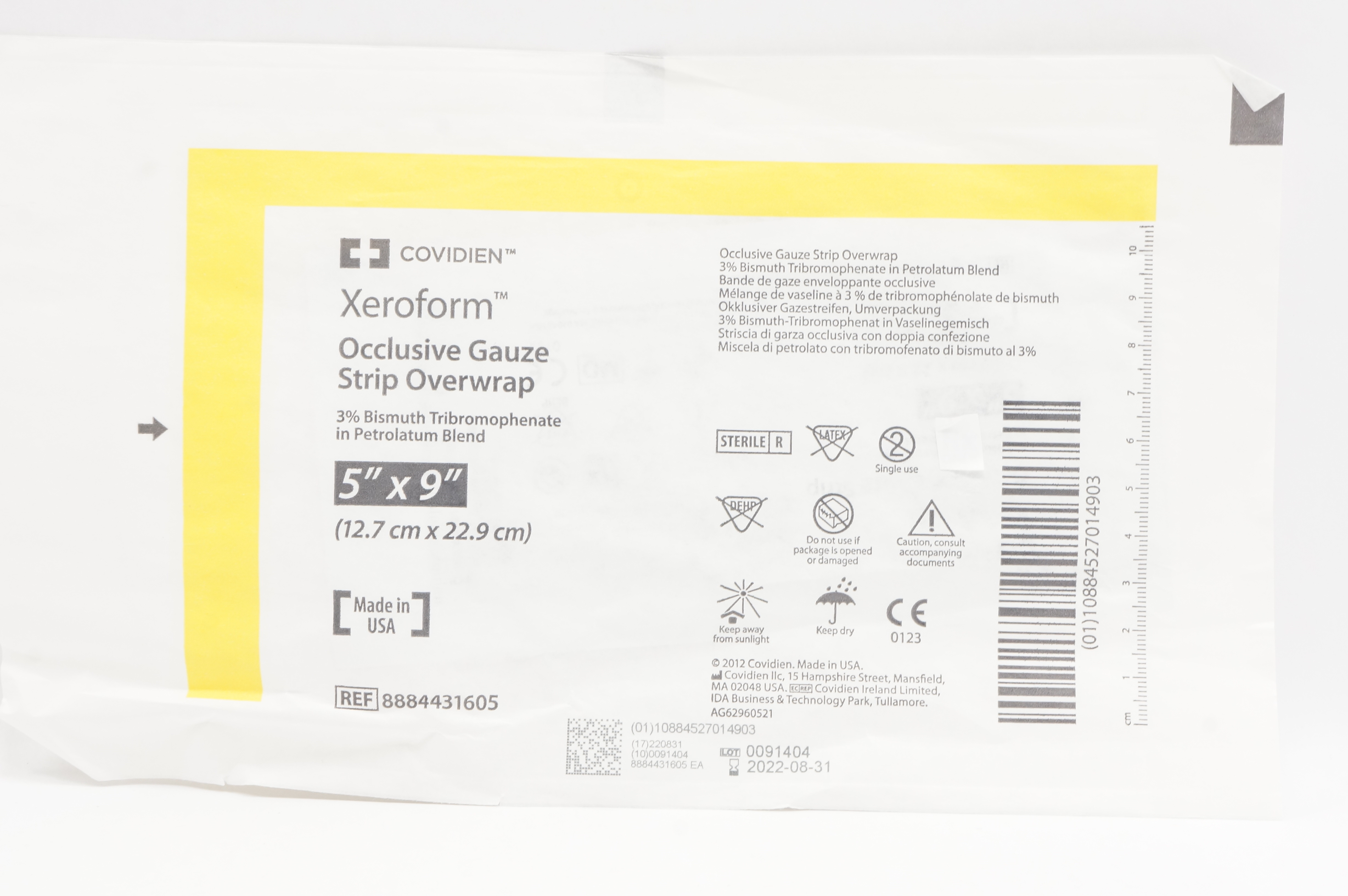 Covidien 8884431605 Xeroform Occlusive Gauze Strip Overwrap 5 x 9inch