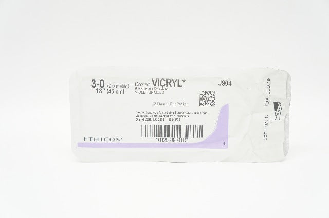 Ethicon J904 3-0 Coated VICRYL Violet Braided, 18inch (x)
