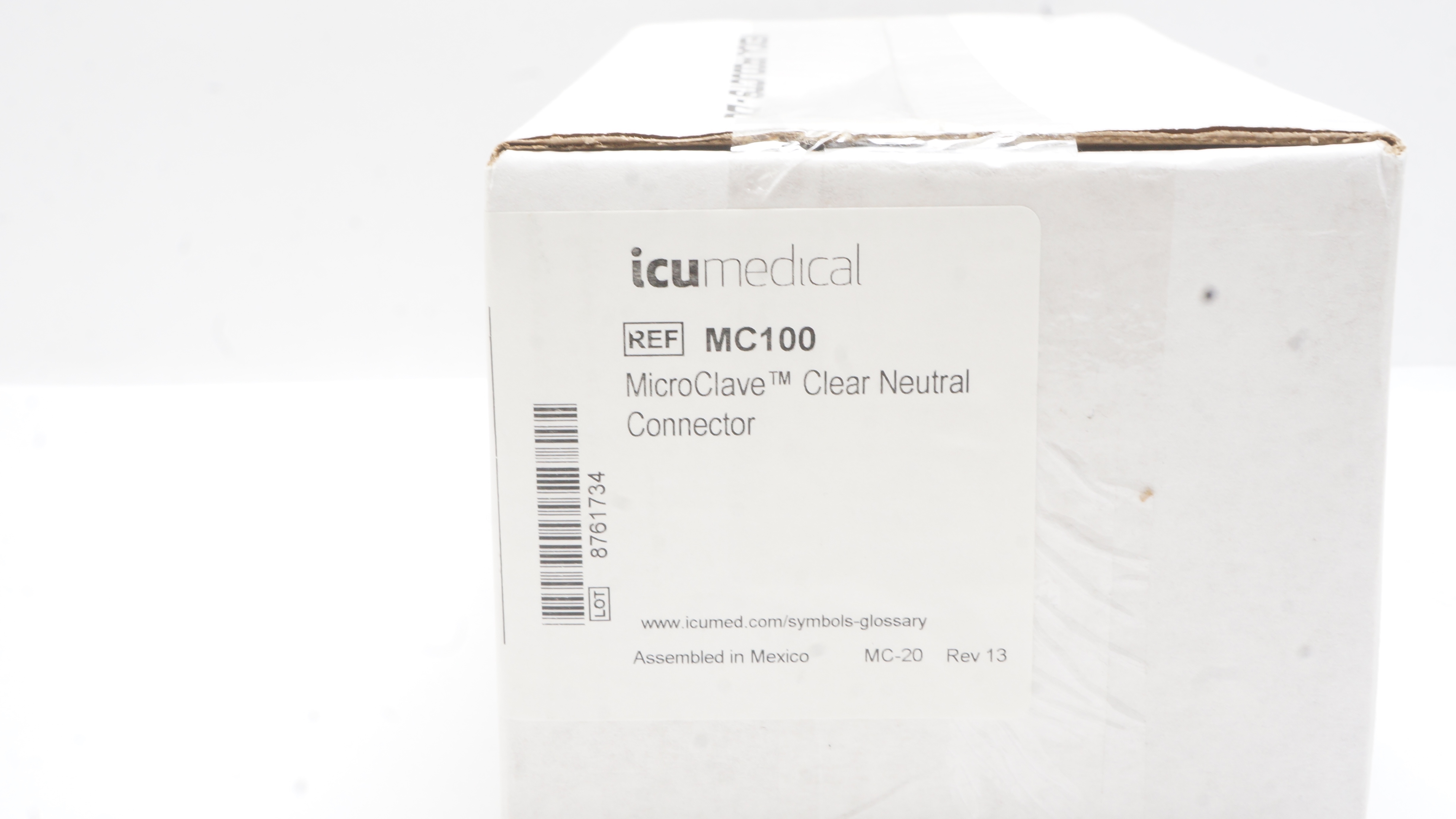 ICU Medical MC100 MicroClave Clear Neutral Connector - Box of 100