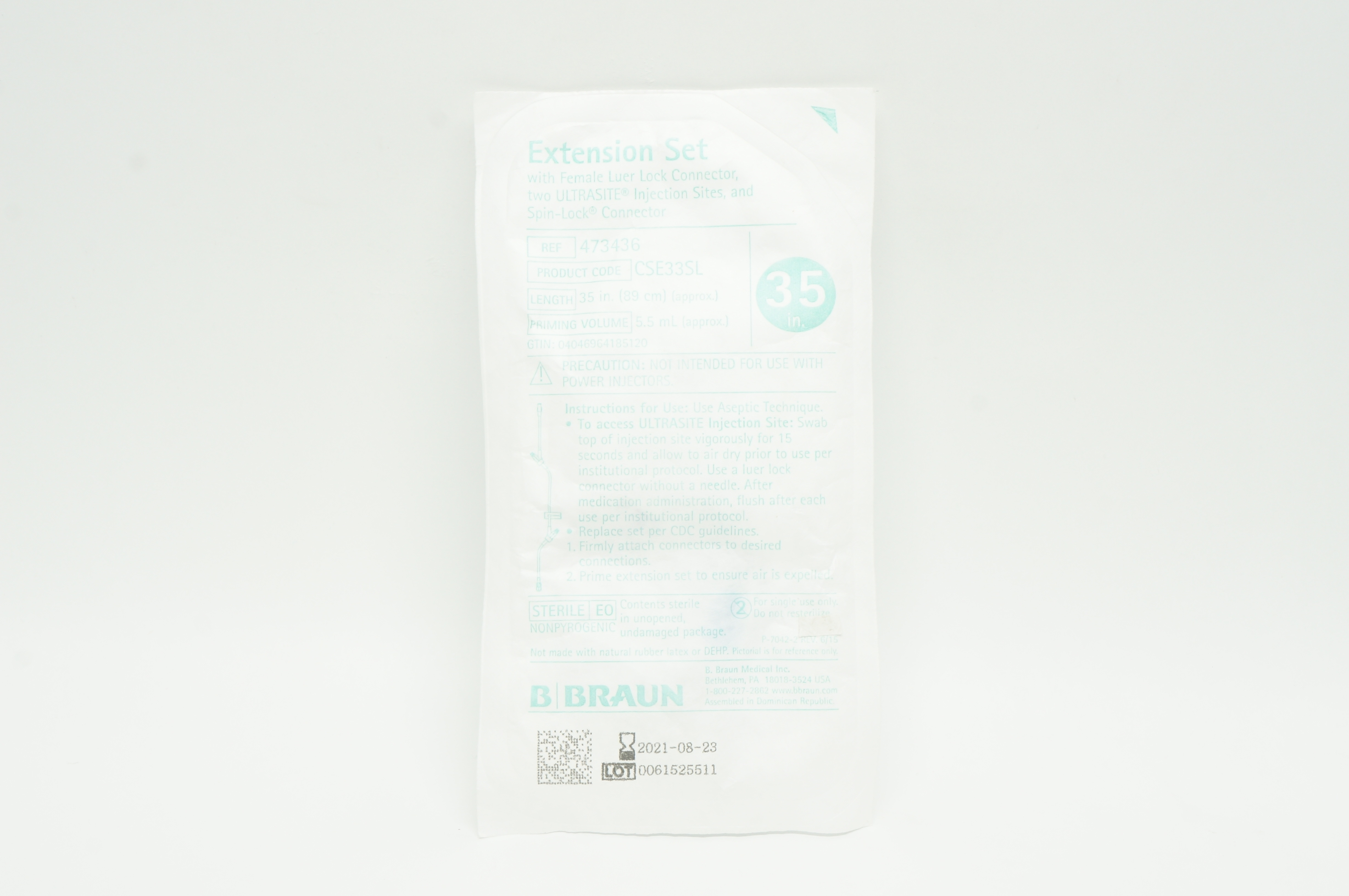 B.Braun 473436 Extension Set with Female Luer Lock Connector 35inch