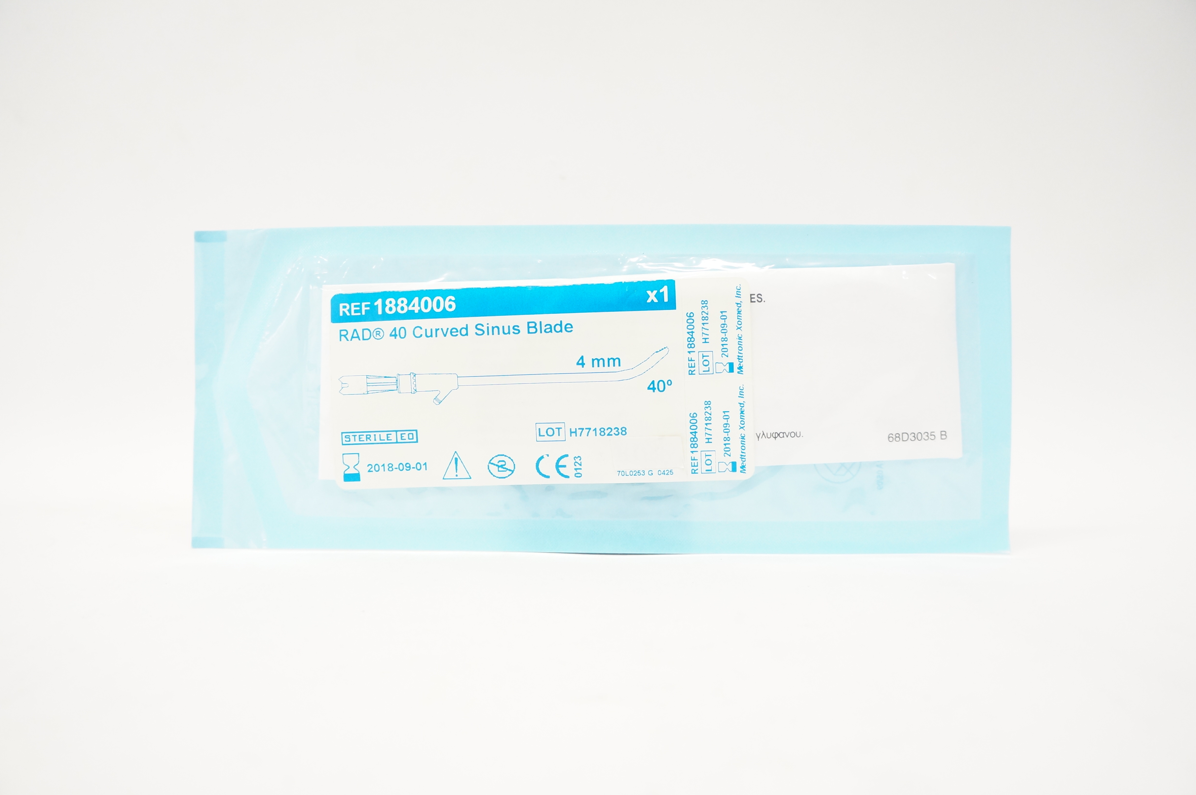 Medtronic 1884006 RAD 40 Curved Sinus Blade 11cm x 4mm (x)