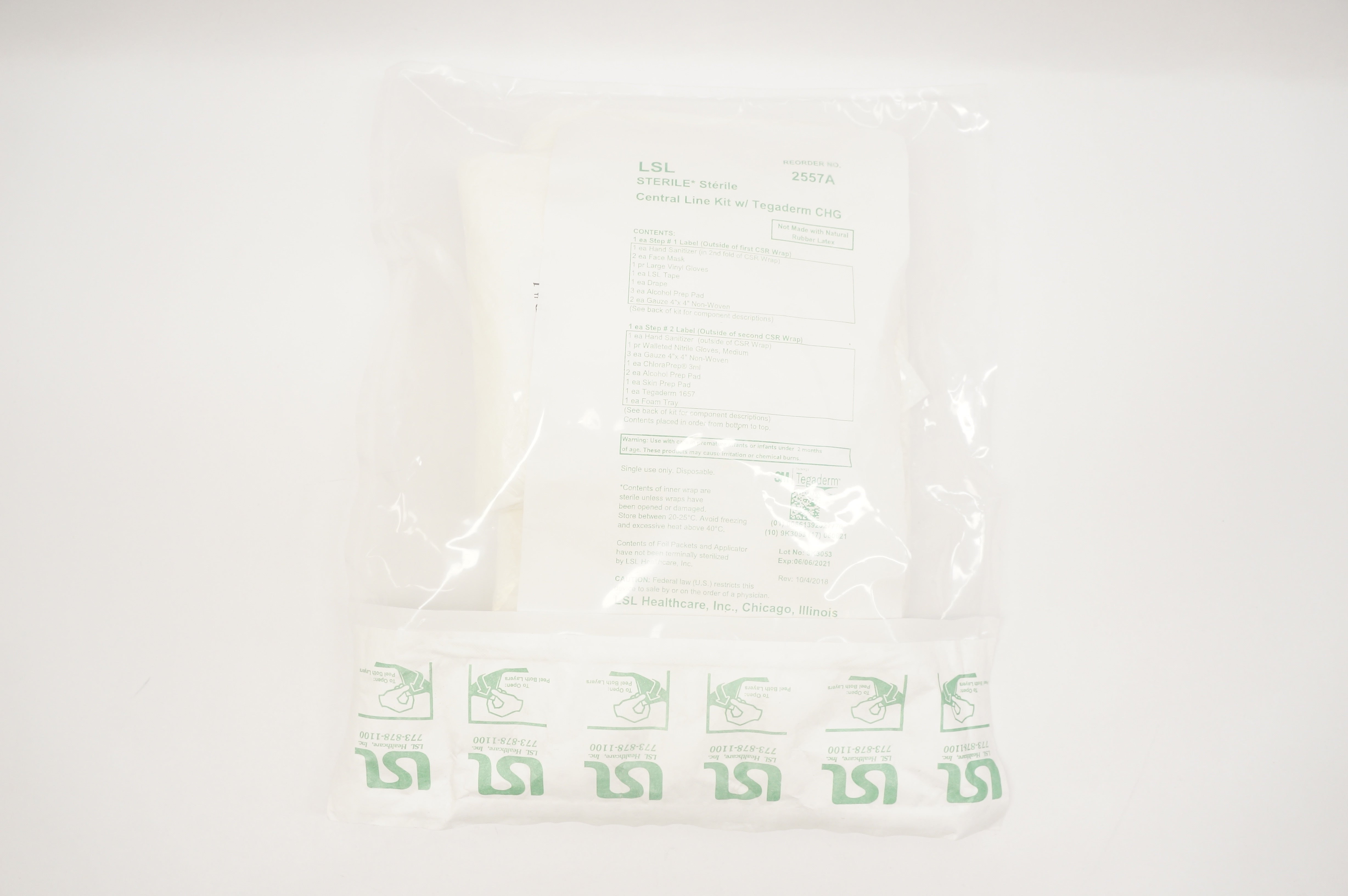 LSL Healthcare 2557A Central Line Kit With Tegaderm CHG (x)