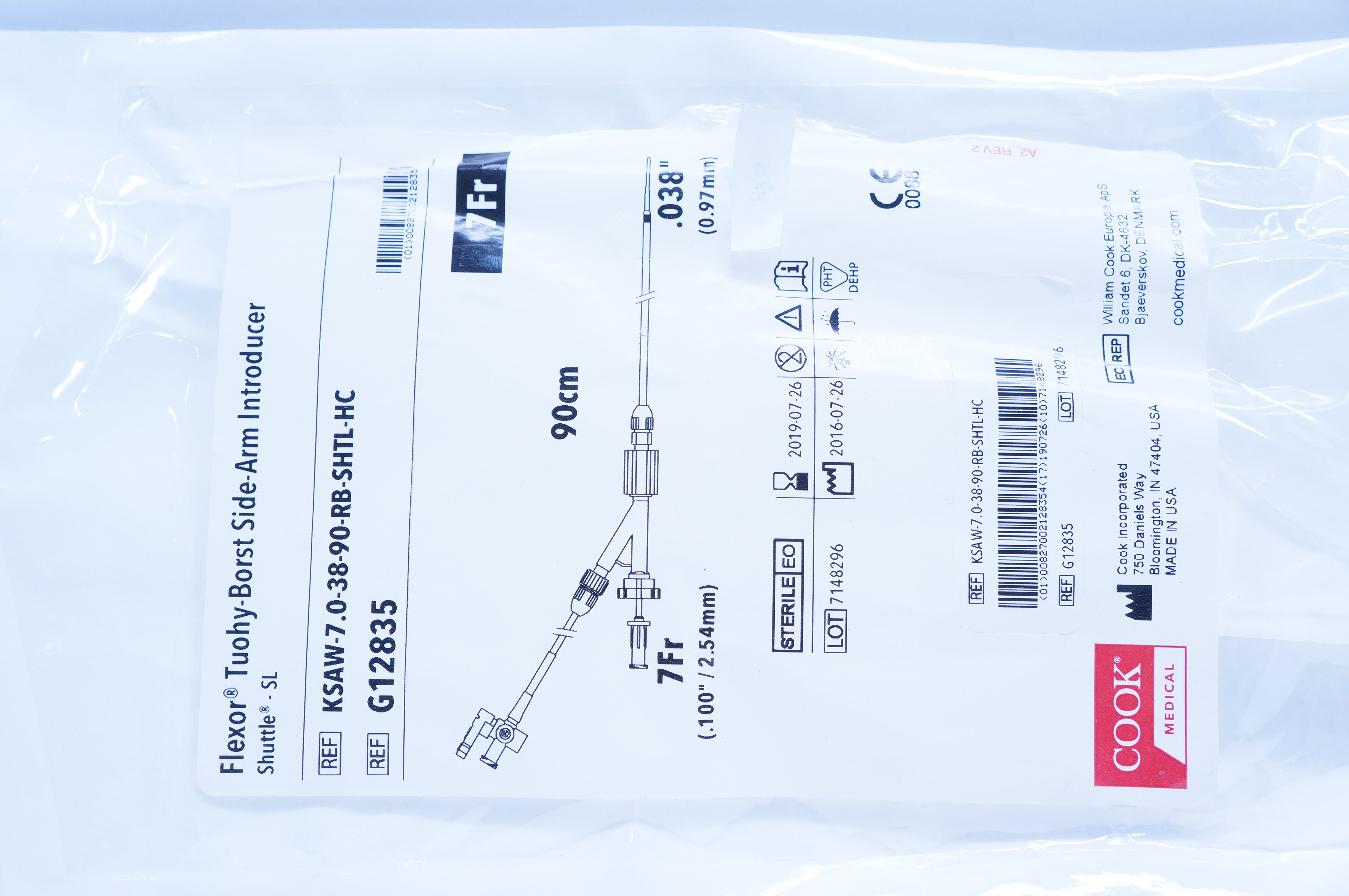 Cook Medical G12835 Flexor Tuohy-Borst Introducer 7Fr. x .038inch