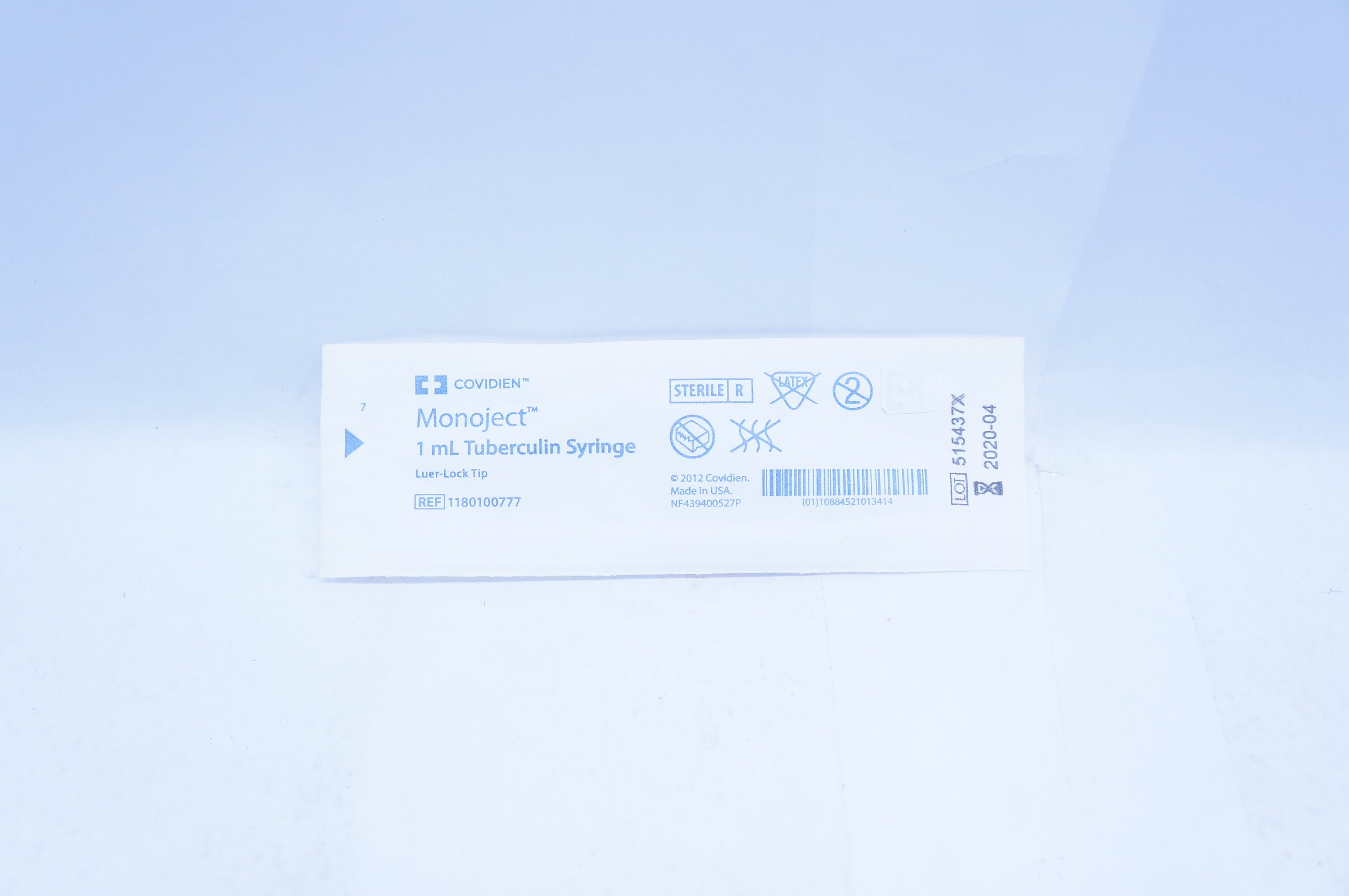 Covidien 1180100777 Monoject 1ml Tuberculin Syringe (x)