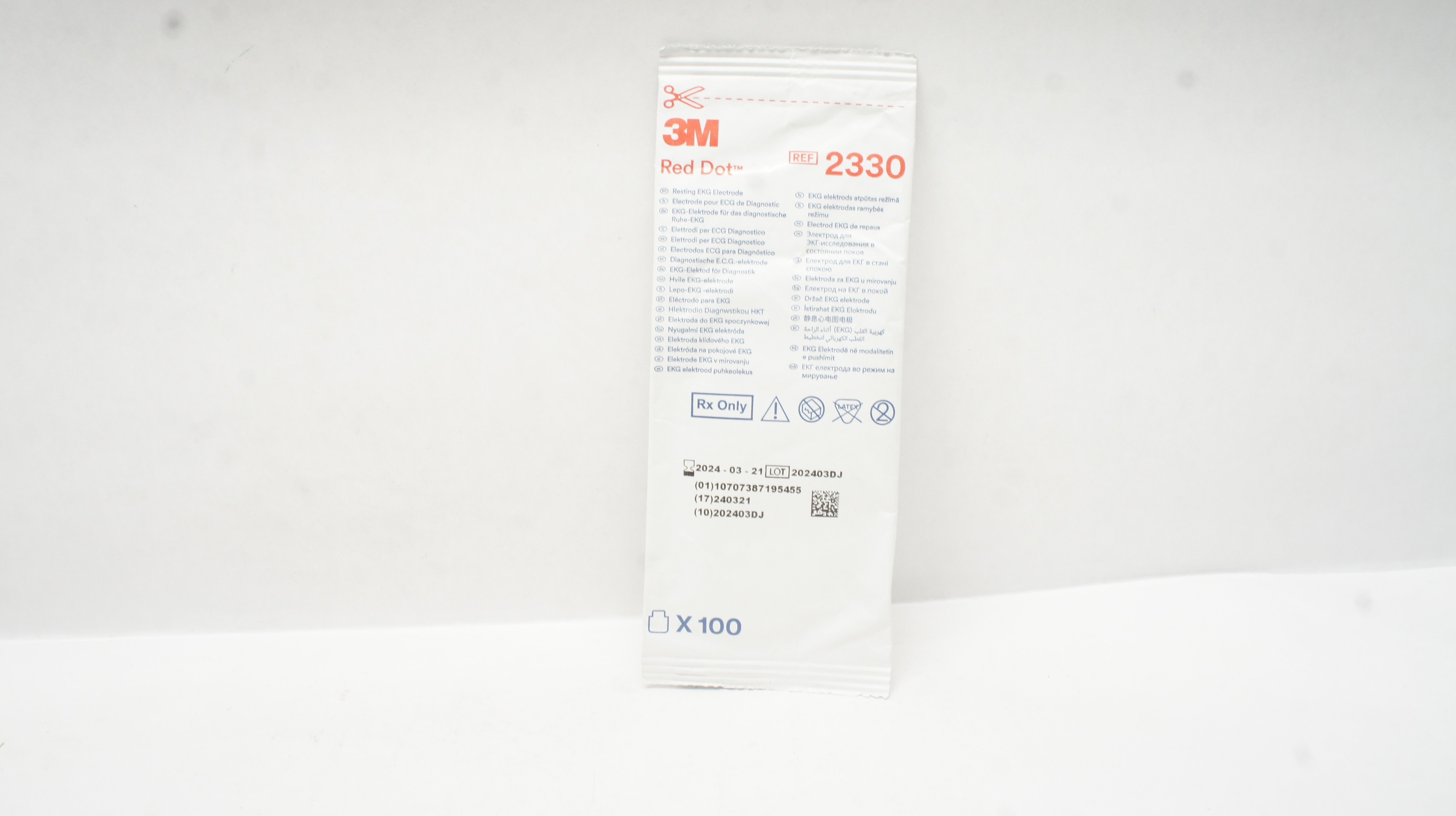 3M 2330 Red Dot Resting EKG Electrode (x) - Pack of 100