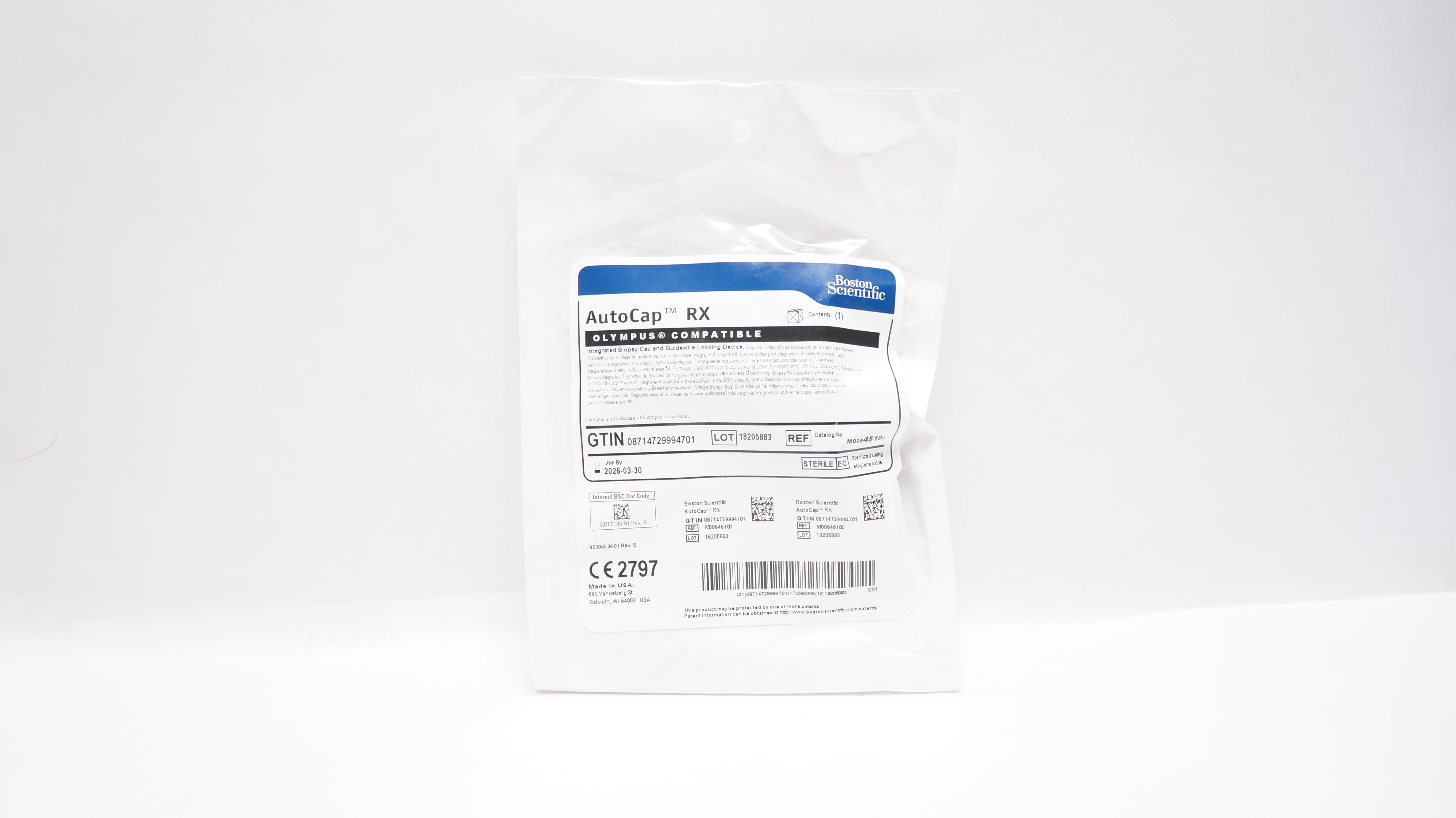 Boston Scientific 4510 AutoCap RX Integrated Biopsy Cap & Guidewire Locking Device