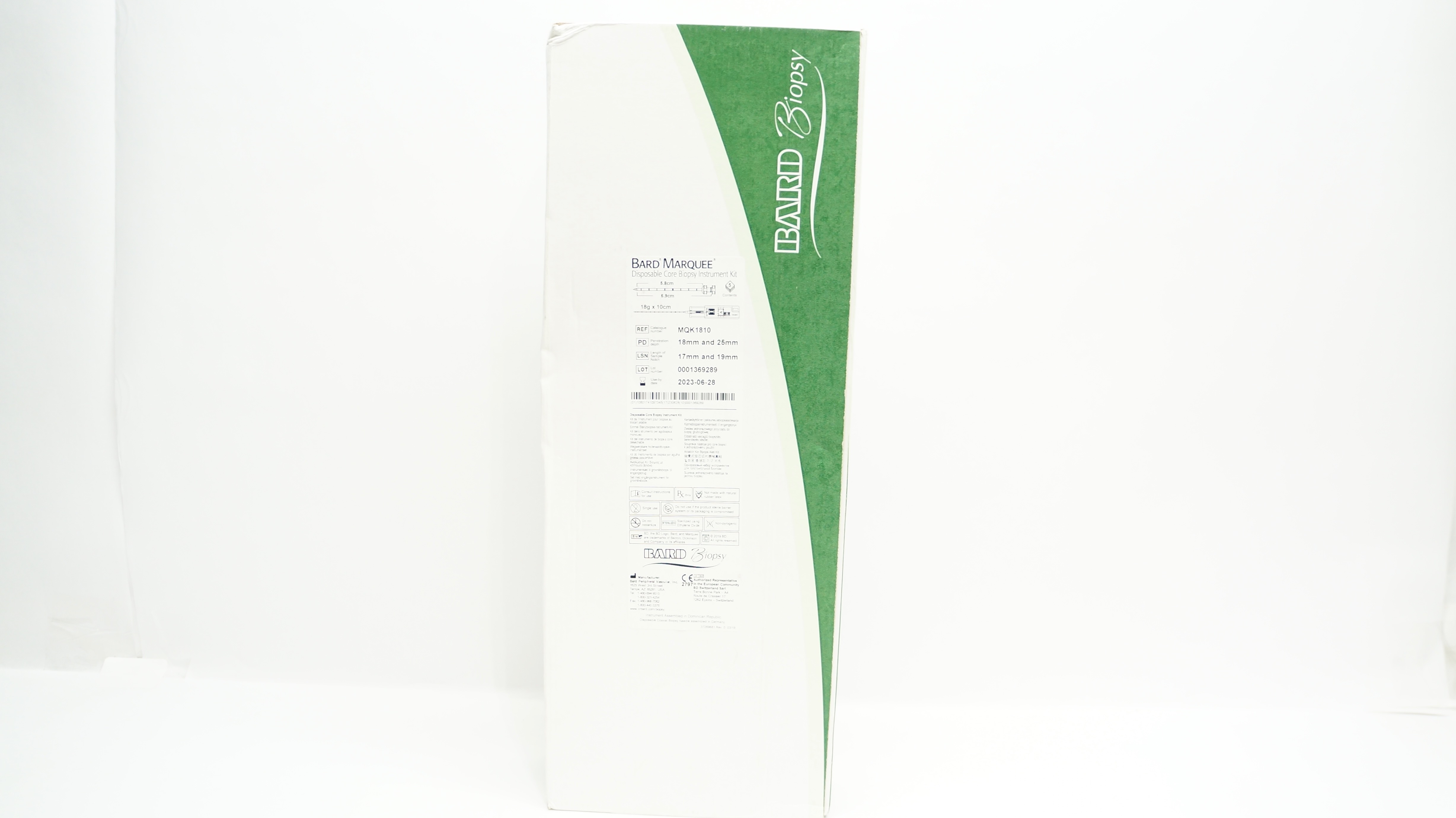 Bard MQK1810 Marquee Disposable Core Biopsy Instrument Kit 18Gx 0cm-Box of 5 (x)