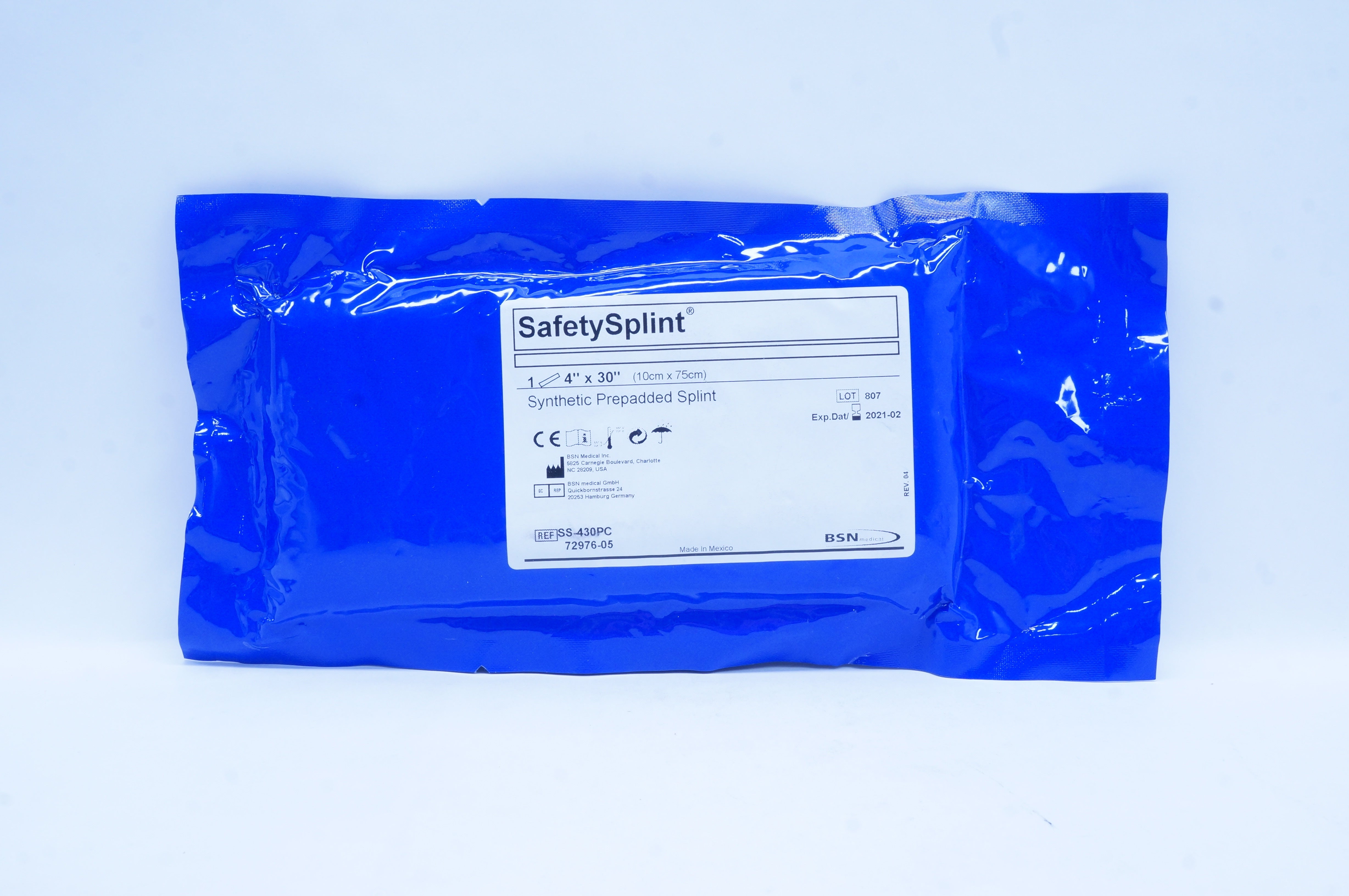 BSN Medical SS-430PC SafetySplint Synthetic Prepadded Splint 4in x 30in (x)