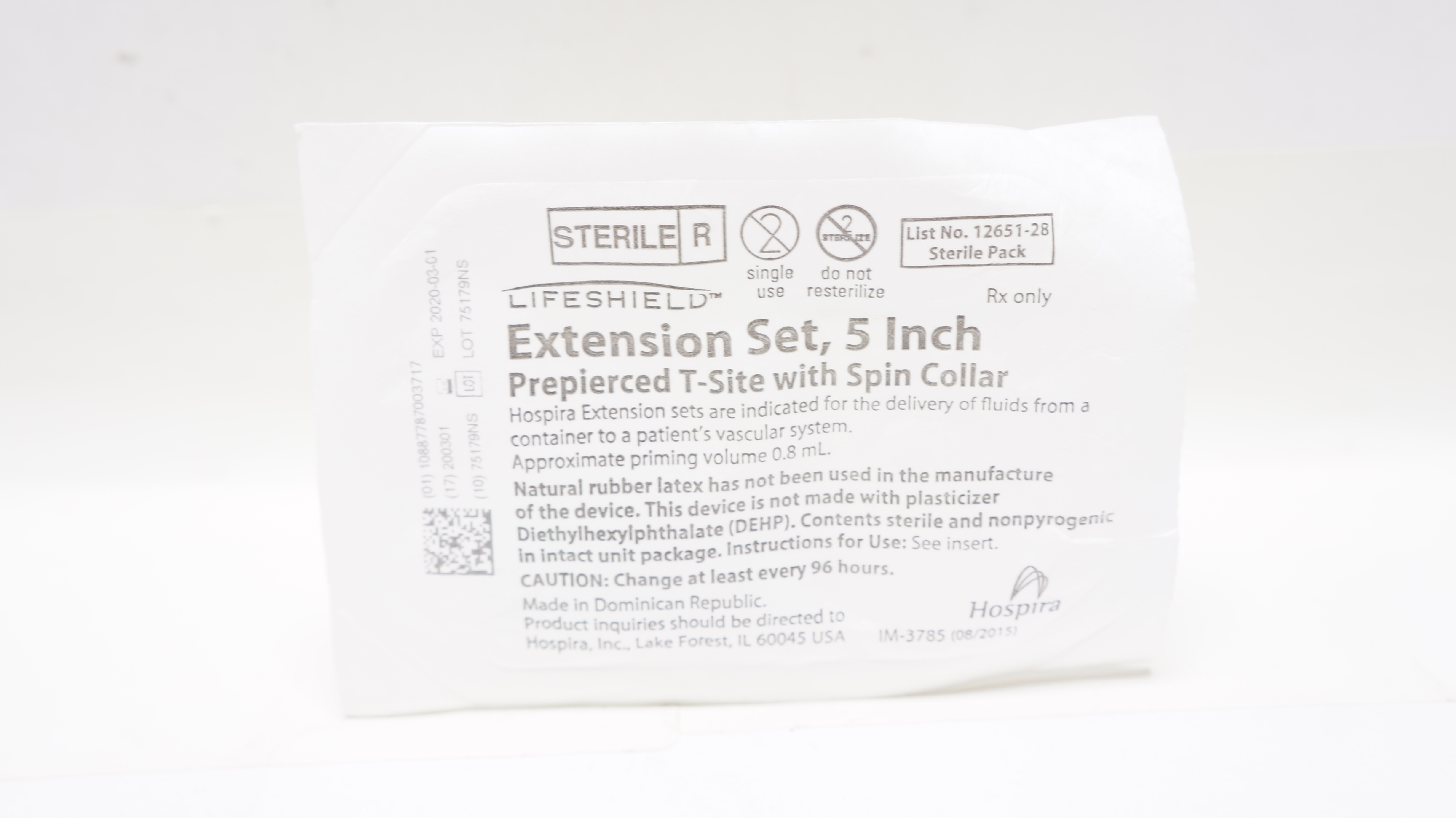 Hospira 12651-28 Lifeshield Extension Set 5inch (x)