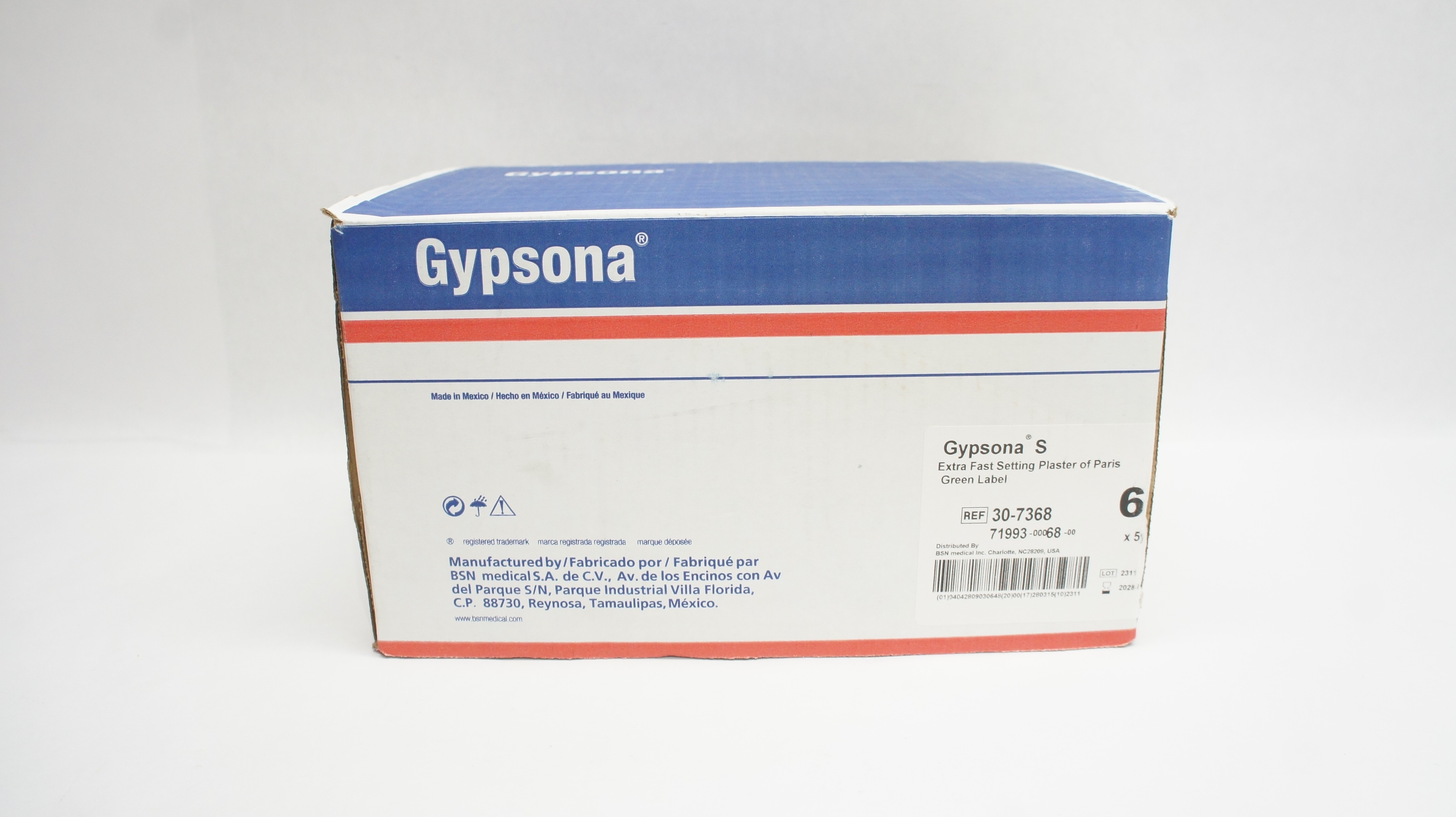 Fast Set Plaster BSN 30-7368 Gypsona S Extra Fast Setting Plaster of Paris 6inch x 5yd ...