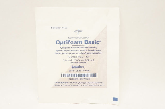 Medline MSC1133F Optifoam Basic Hydrophilic Polyurethane Foam Dressing ...