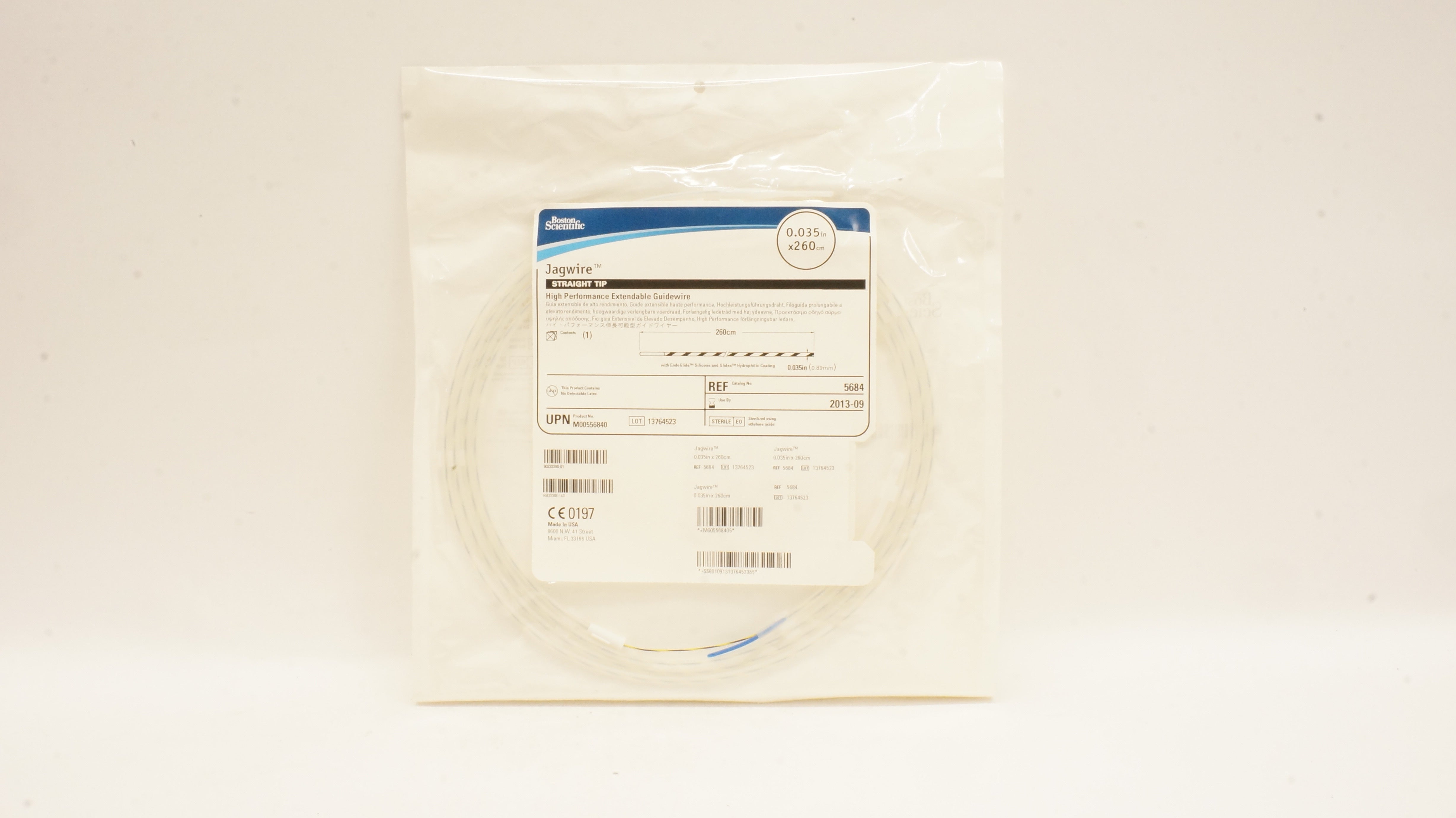 Boston Scientific 5684 Jagwire Straight Tip Guidewire 0.035inx260cm (x)