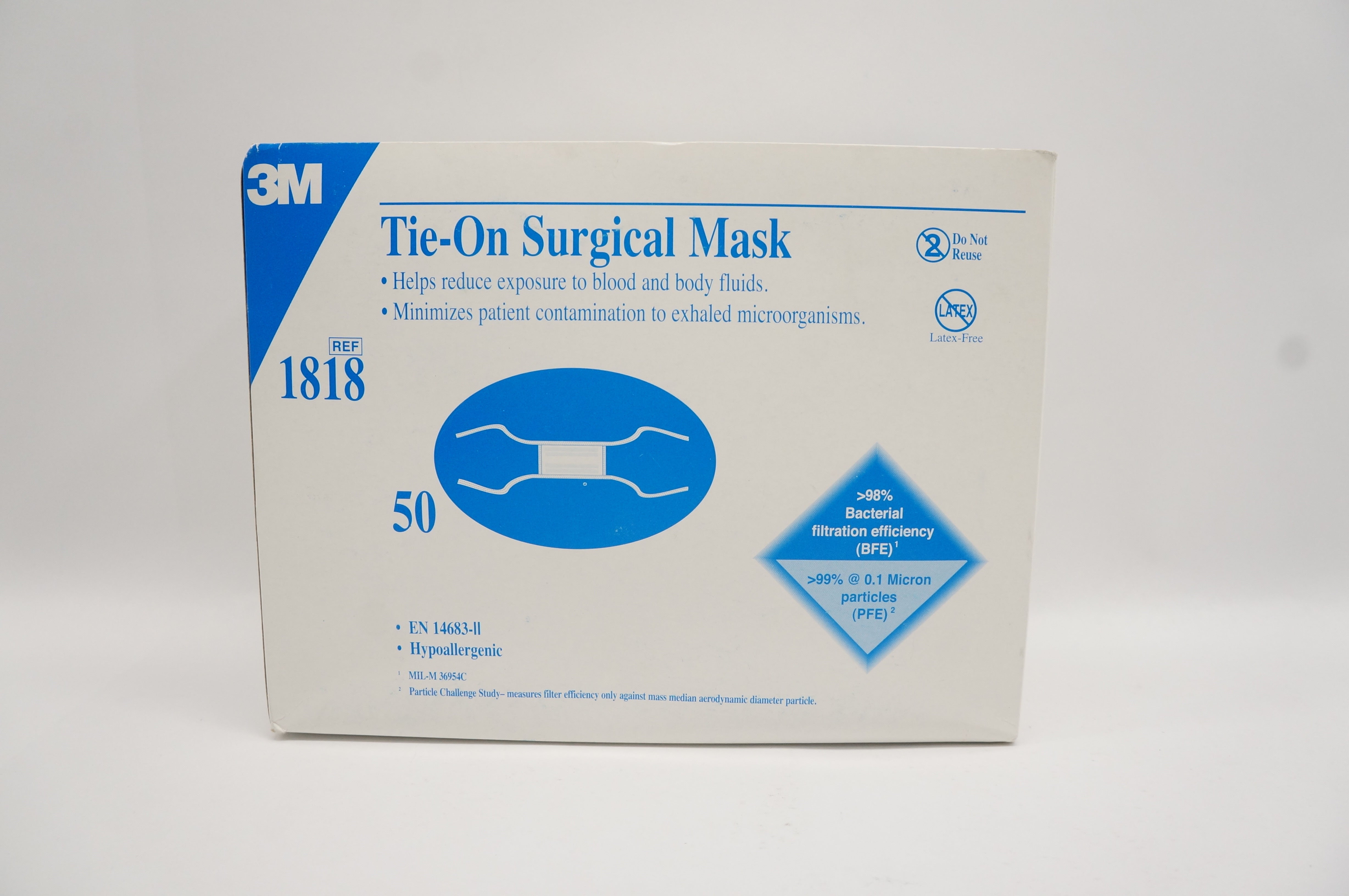 3M 1818 Tie-On Surgical Mask - Box of 50 (x)