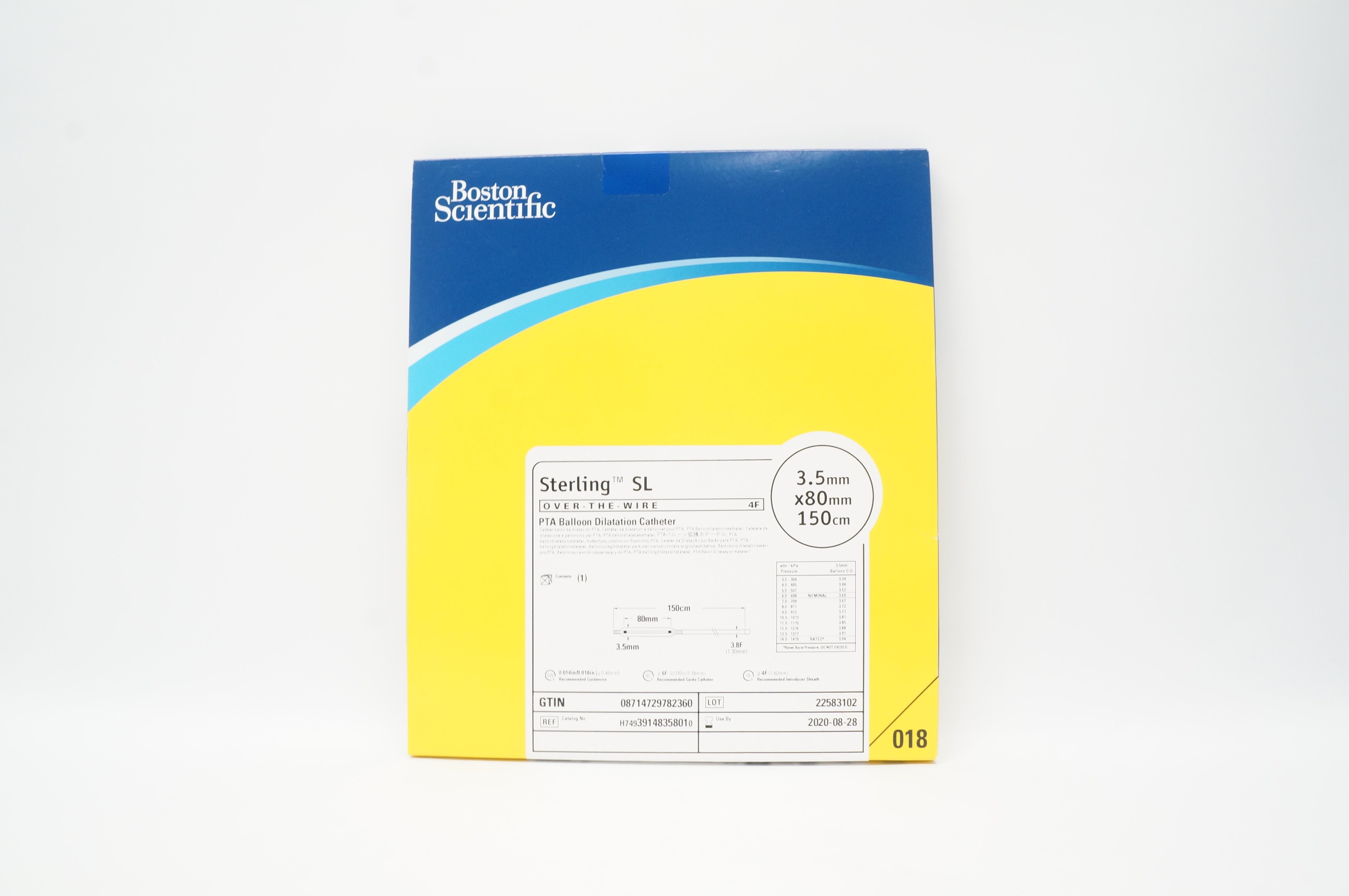 Boston Scientific 3914835801 Sterling SL Over-the-Wire 4F x 3.5 x80mm x 150cm(x)