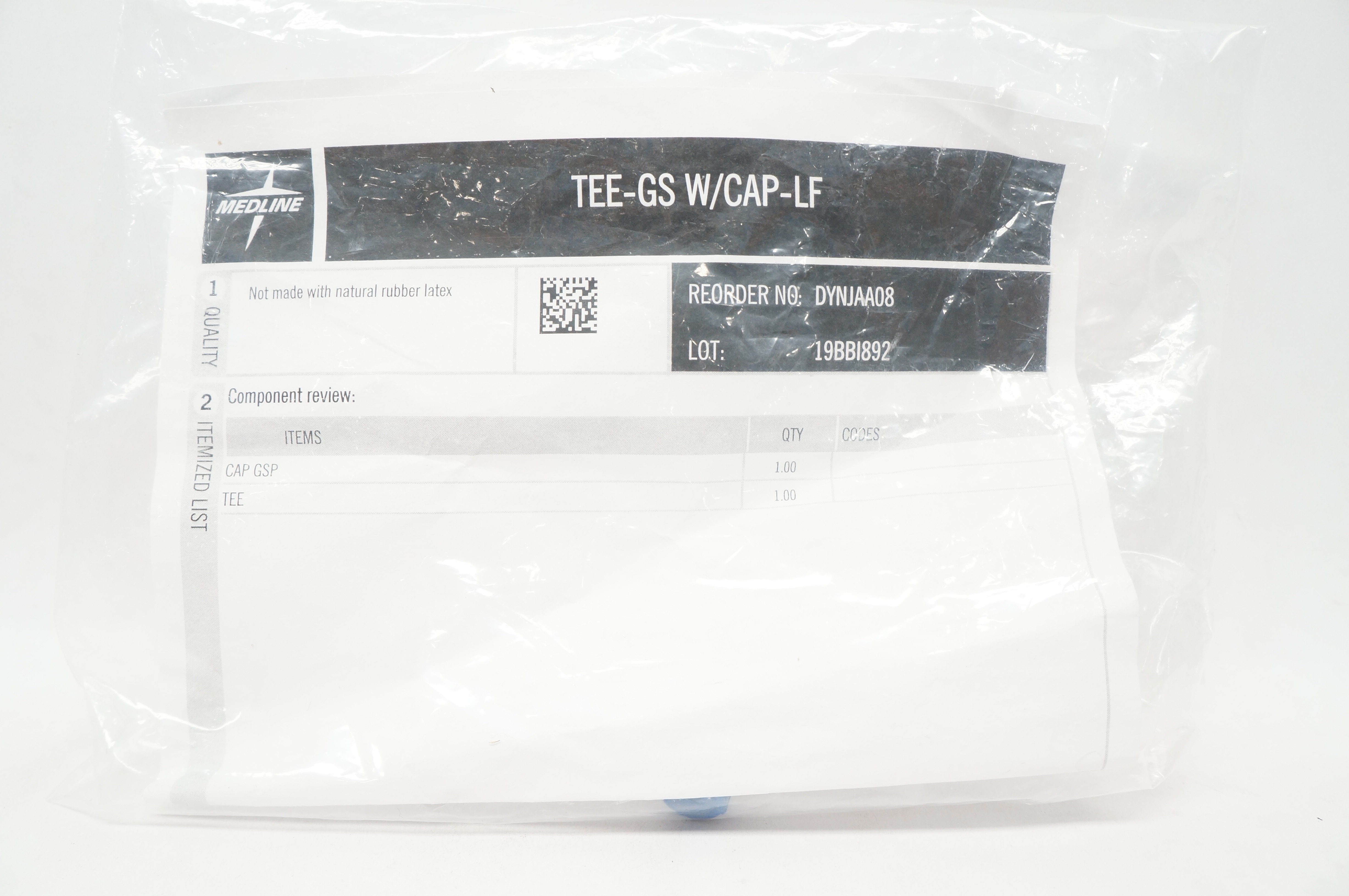 Medline DYNJAA08 TEE-GS W/CAP-LF