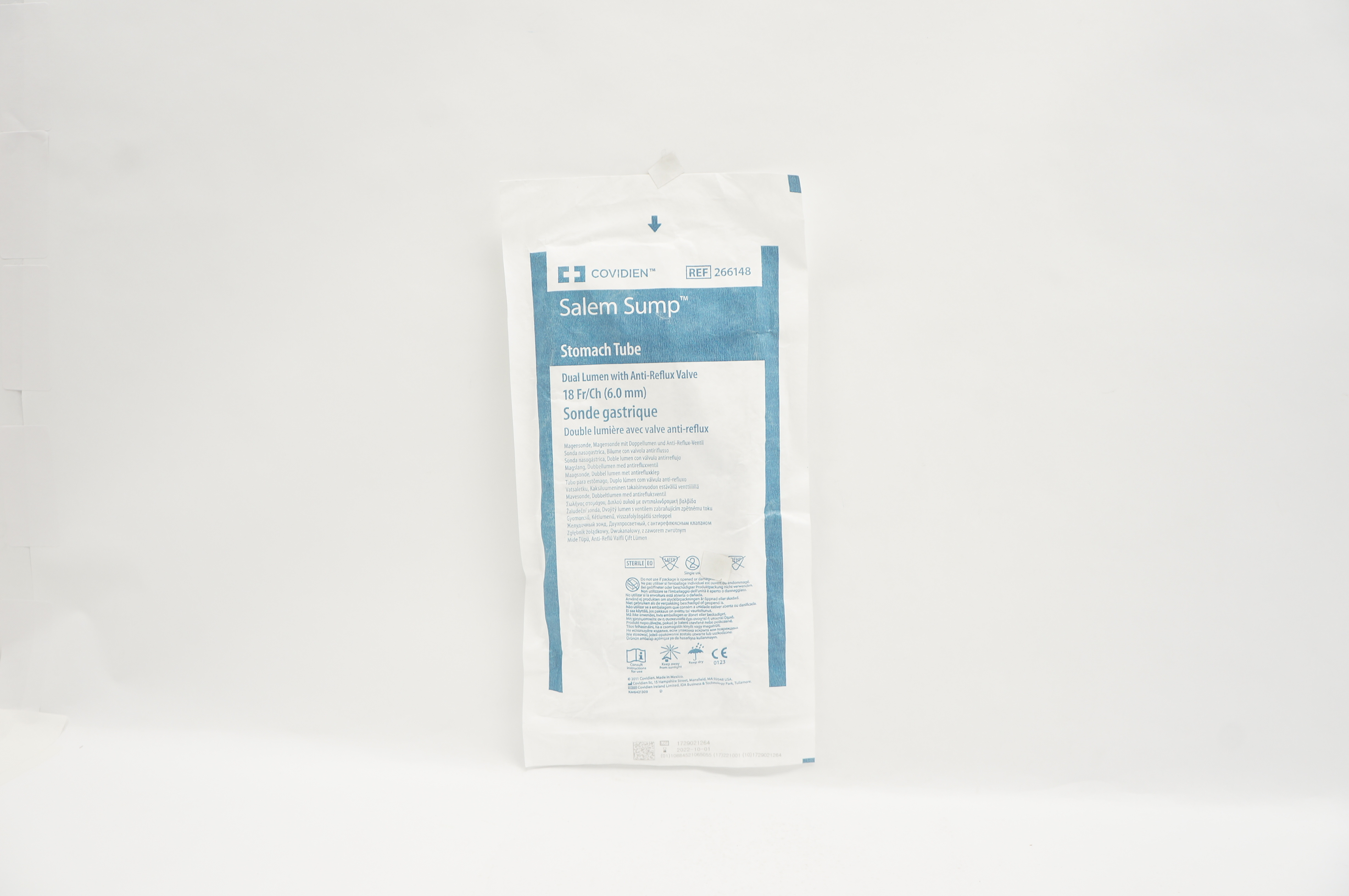 Covidien 8888266148 Salem Sump Dual Lumen Stomach Tube 18Fr/Ch x 48inch