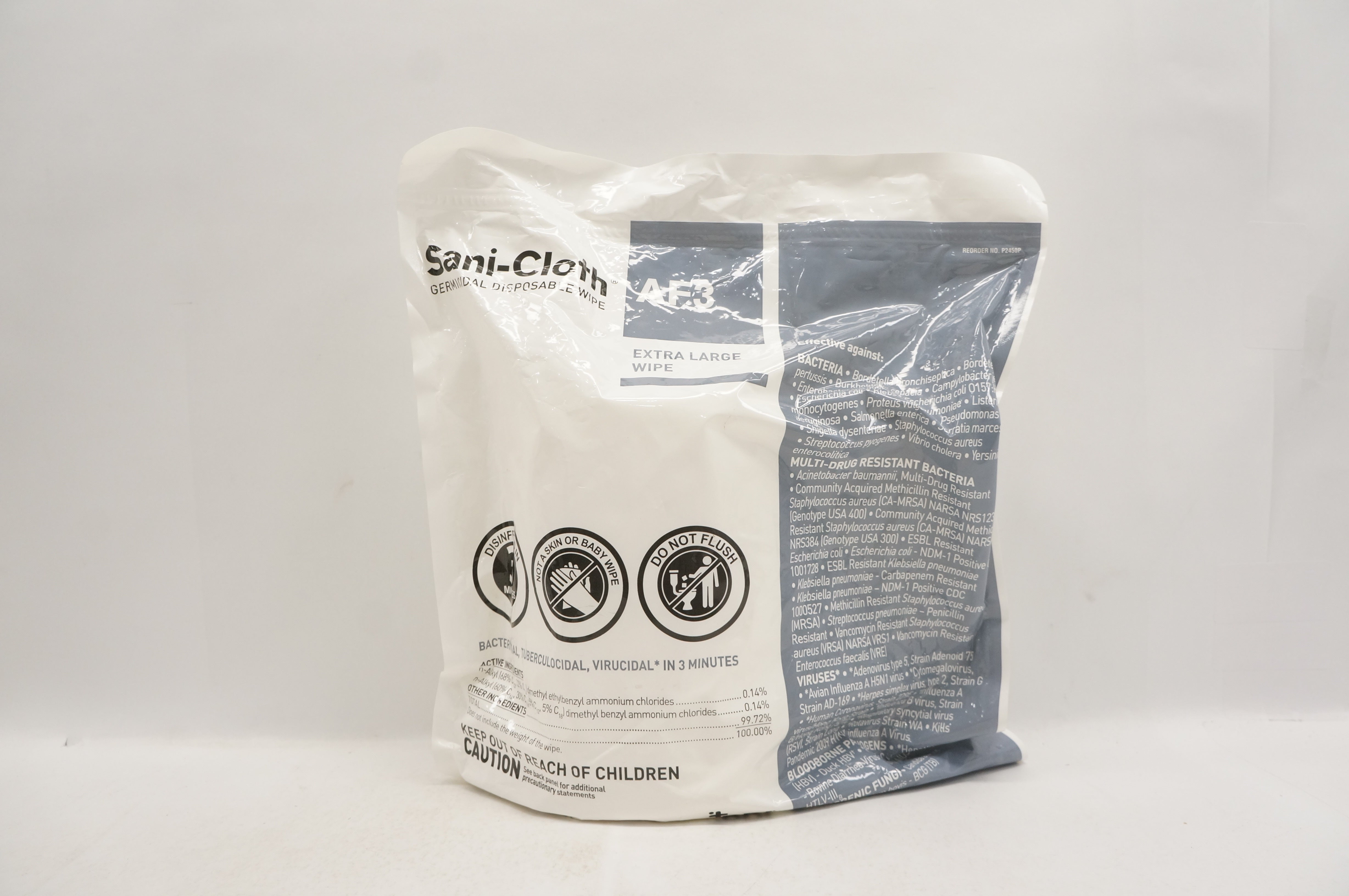 Professional Disposables P2450P Sani-Cloth AF3 Germicidal Disposable Wipe XL