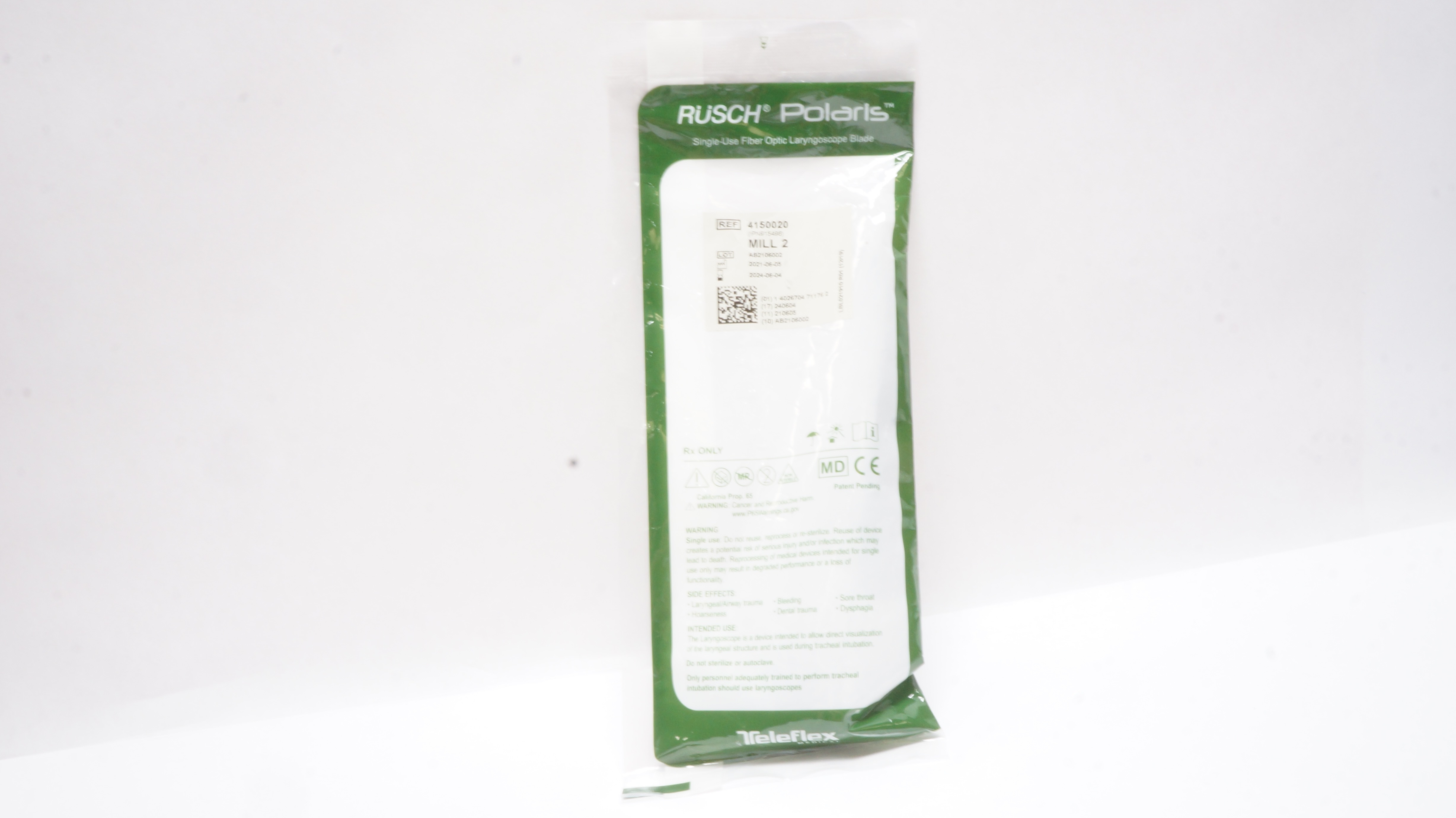 Teleflex 4150020 Rusch Polaris Fiber Optic Laryngoscope Blade, MILL 2