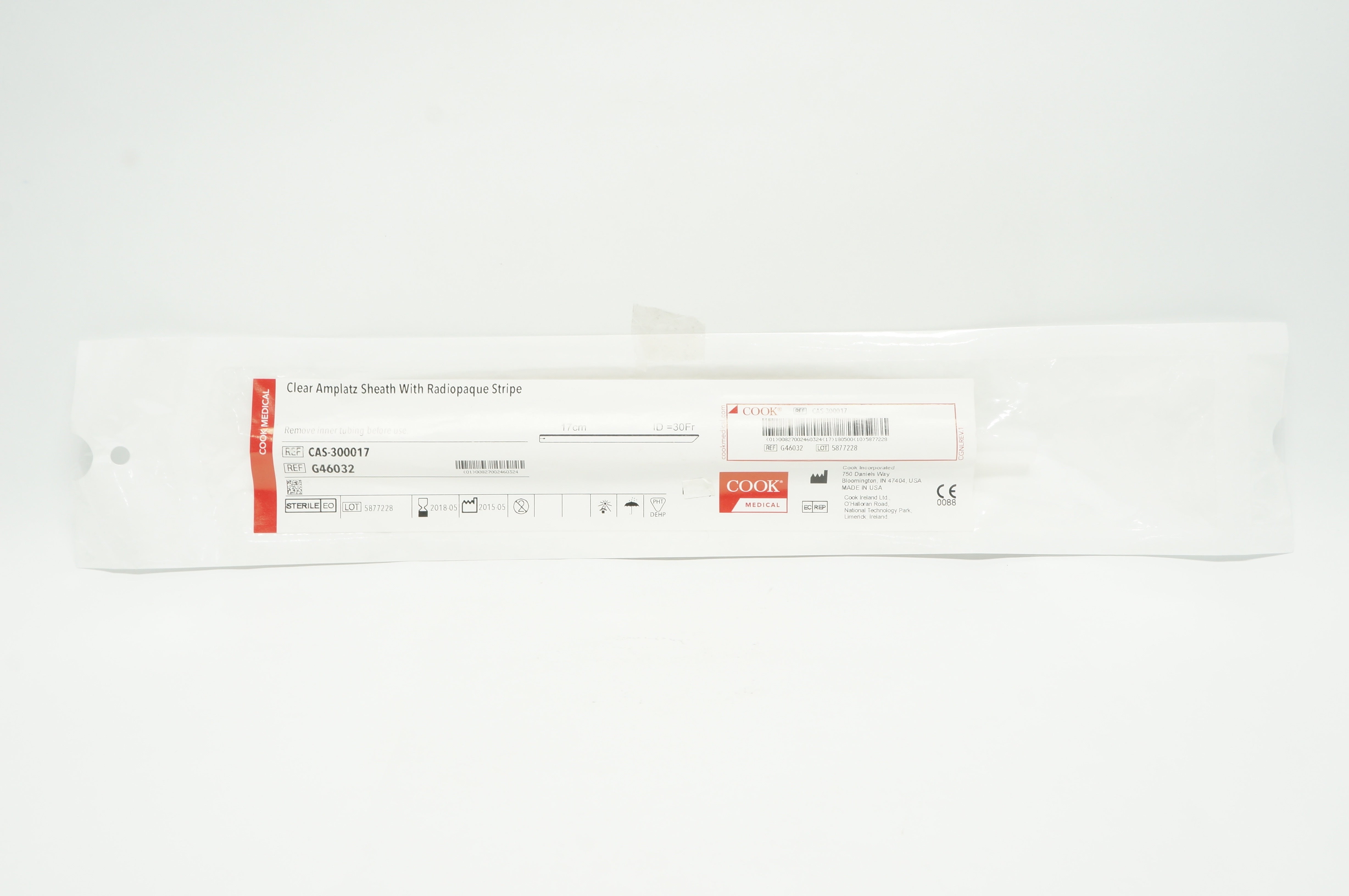 Cook Medical G46032 Clear Amplatz Sheath with Radiopaque Stripe 30Fr. x