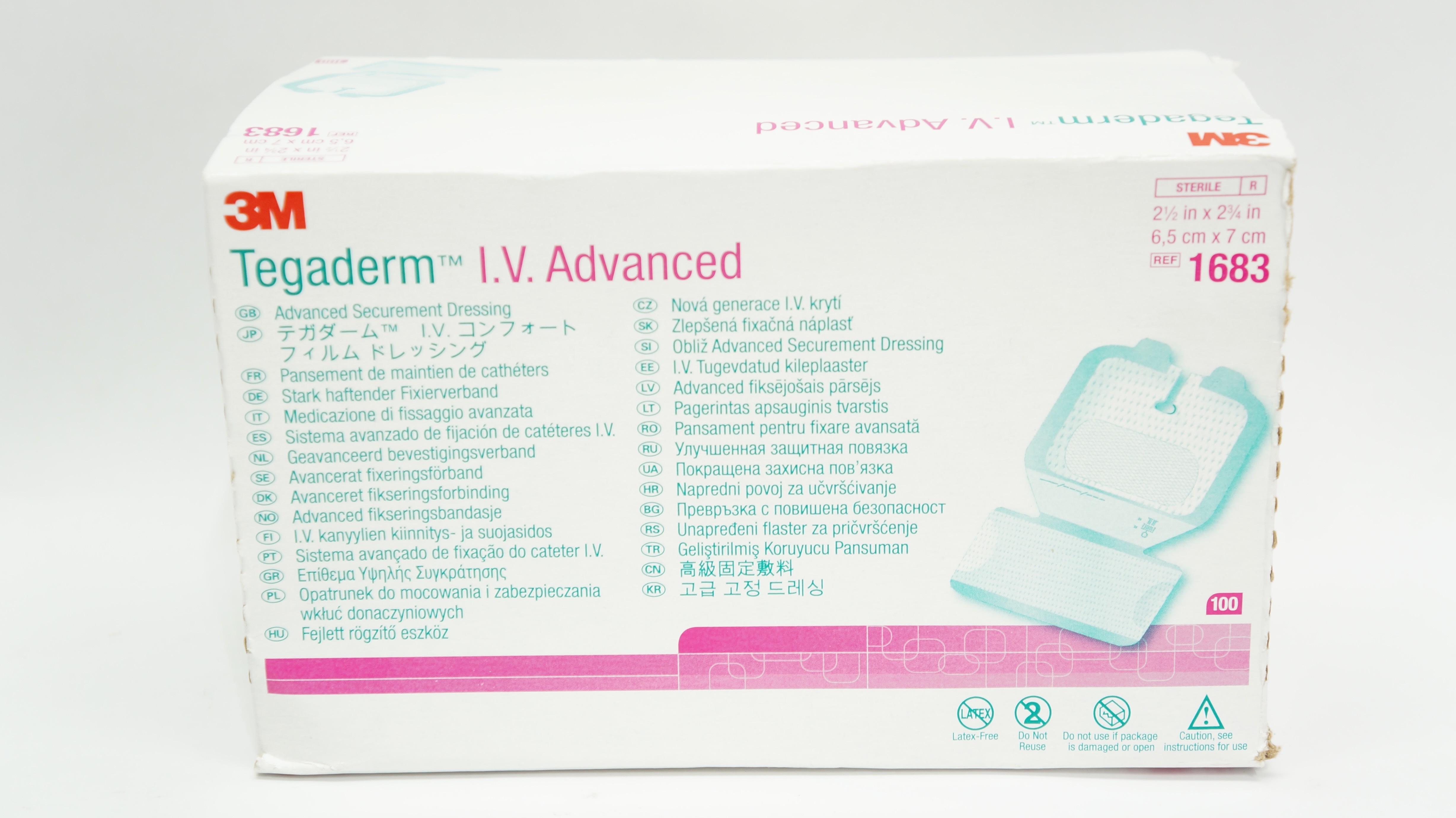 3M 1683 Tegaderm I.V. Advanced Securement Dressing 2-1/2in x 2-3/4in ...