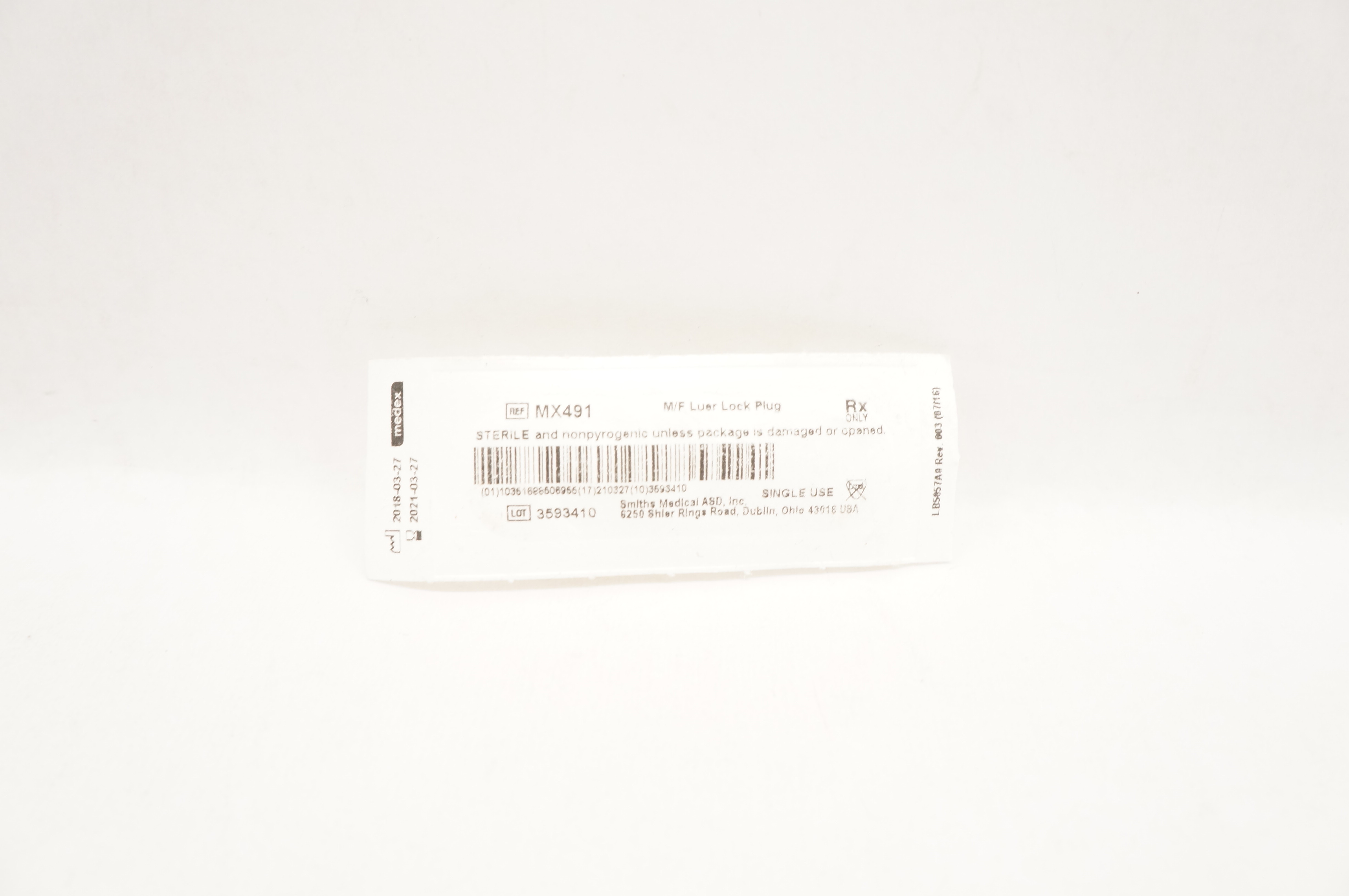 Smiths Medical MX491 Medex M/F Luer Lock Plug (x)