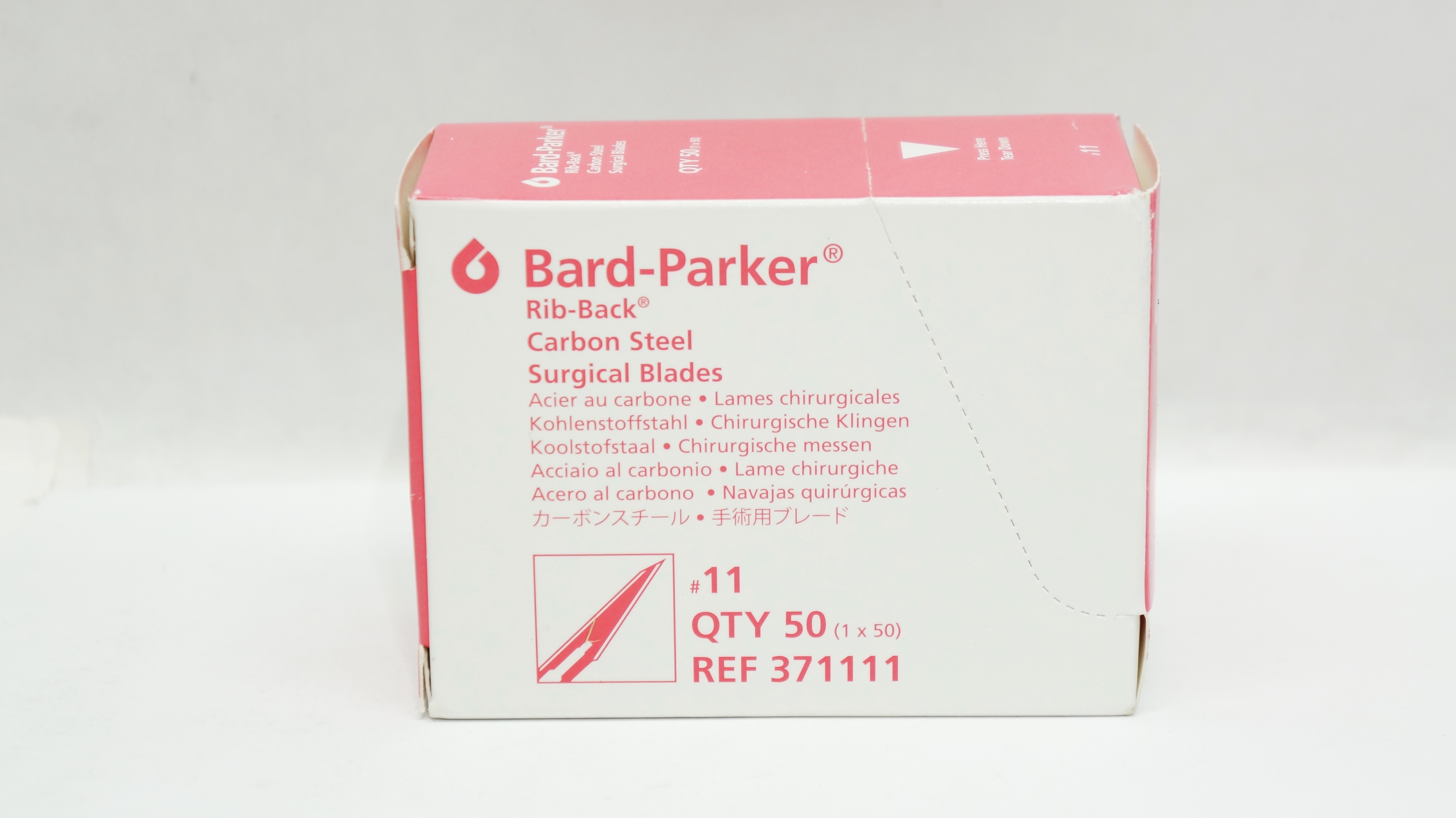 Aspen 371111 Bard-Parker Rib-Back Carbon Steel Surgical Blades #11 - Box of 50