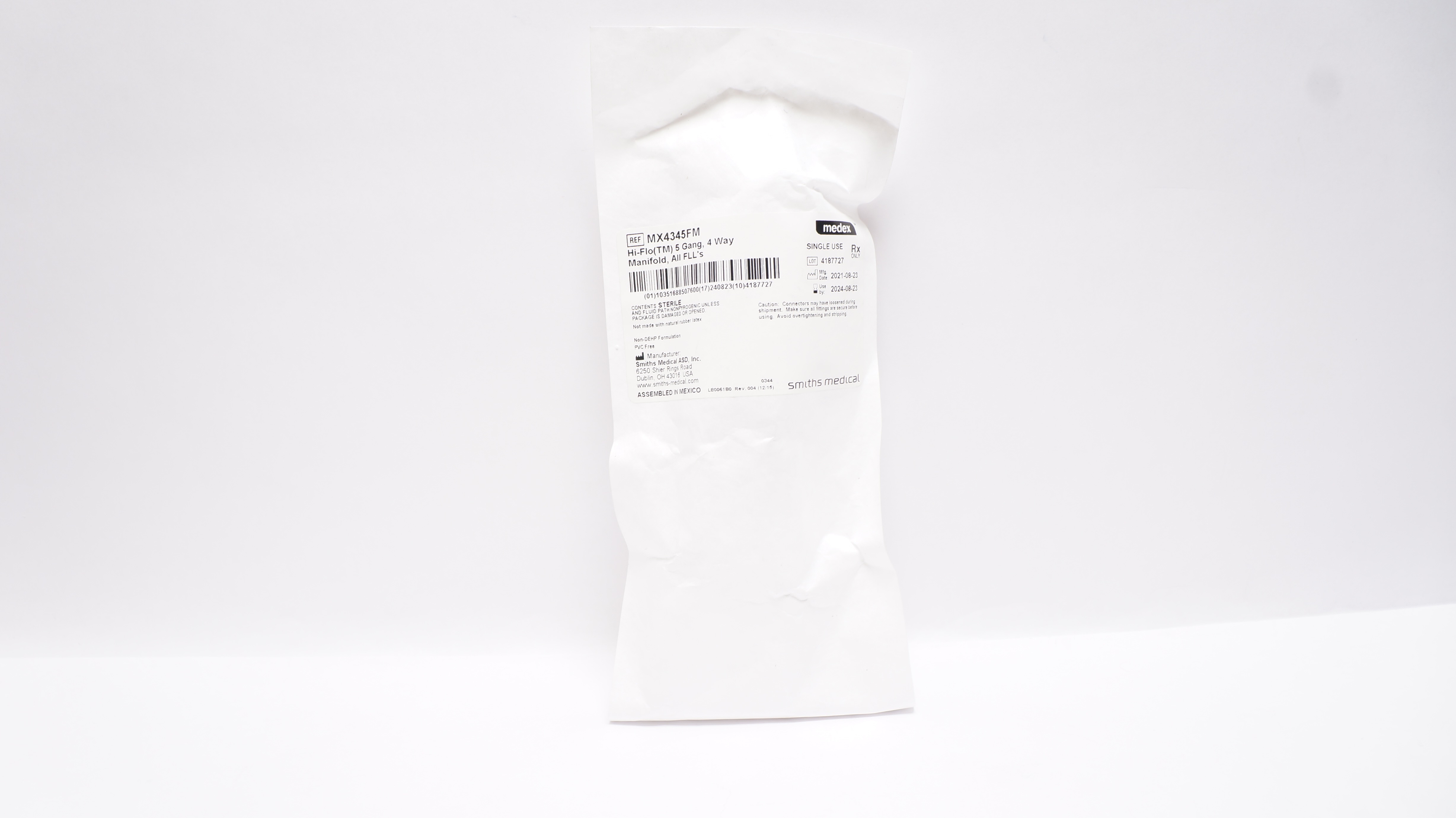 Smiths Medical MX4345FM Medex Hi-Flo 5 Gang, 4 Way Manifold, All FLL's
