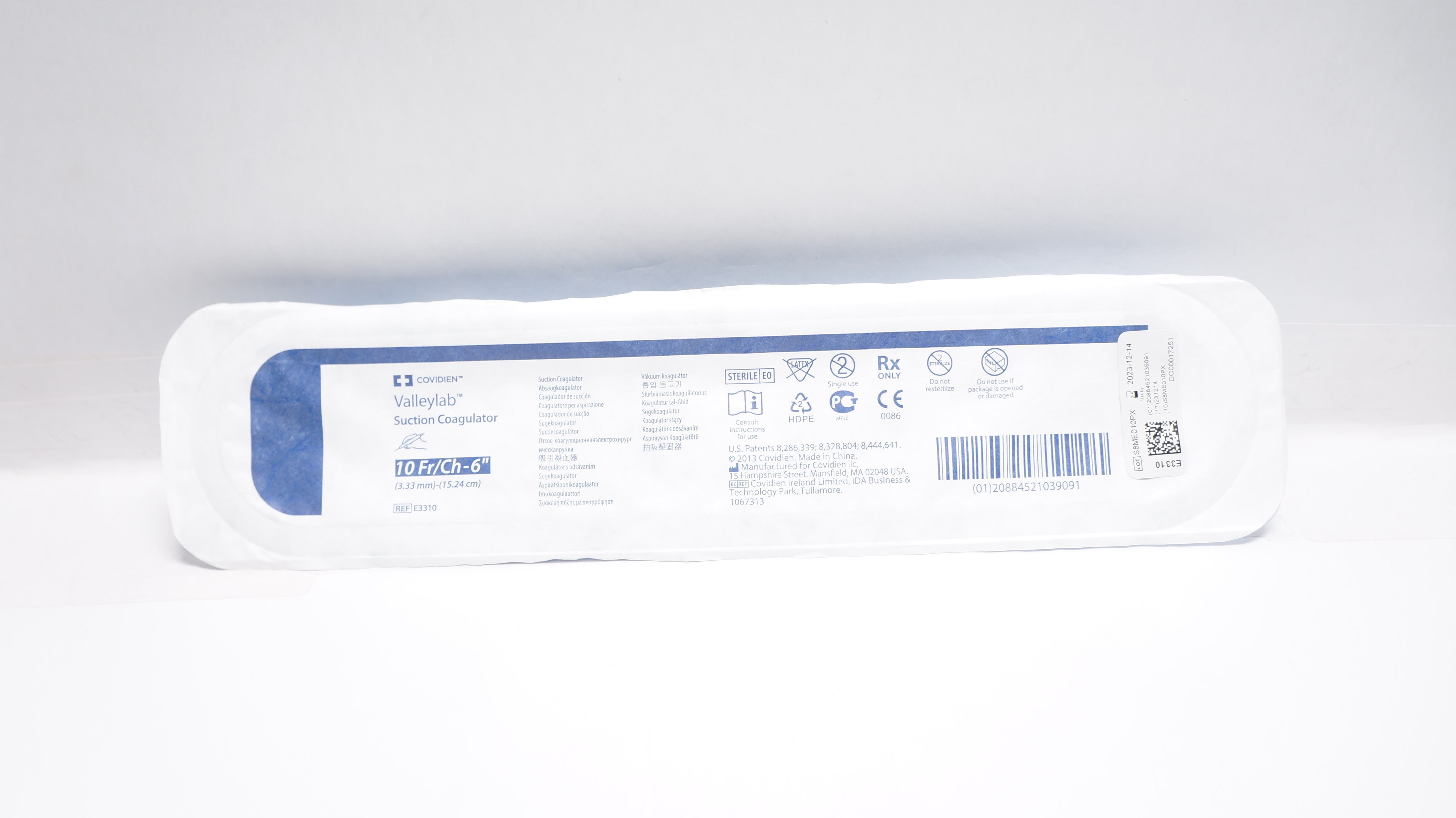 Covidien E3310 Valleylab Suction Coagulator 10Fr/Ch x 6inch (x)