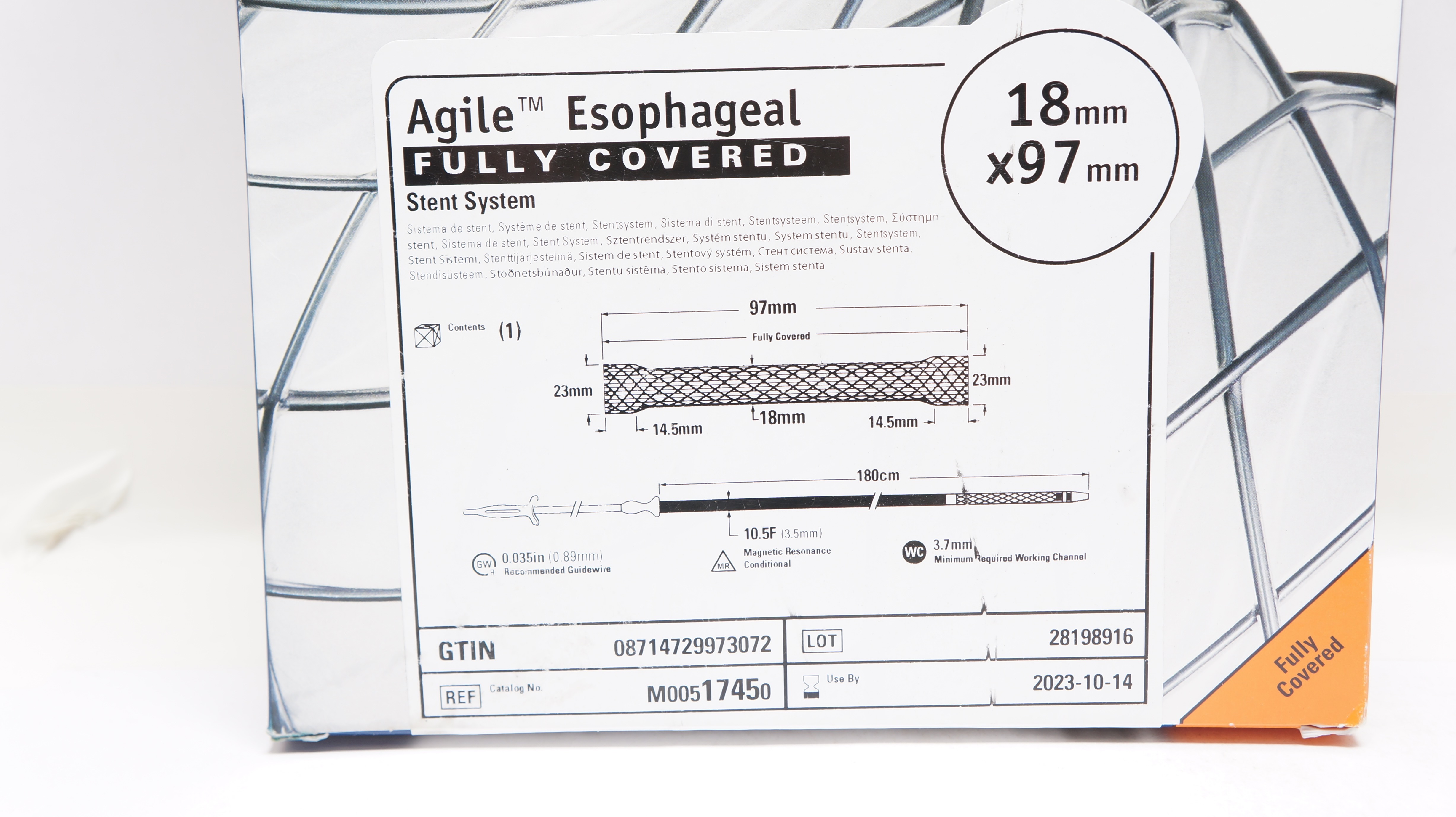 Boston Scientific 1745 Agile Esophageal Fully Covered Stent