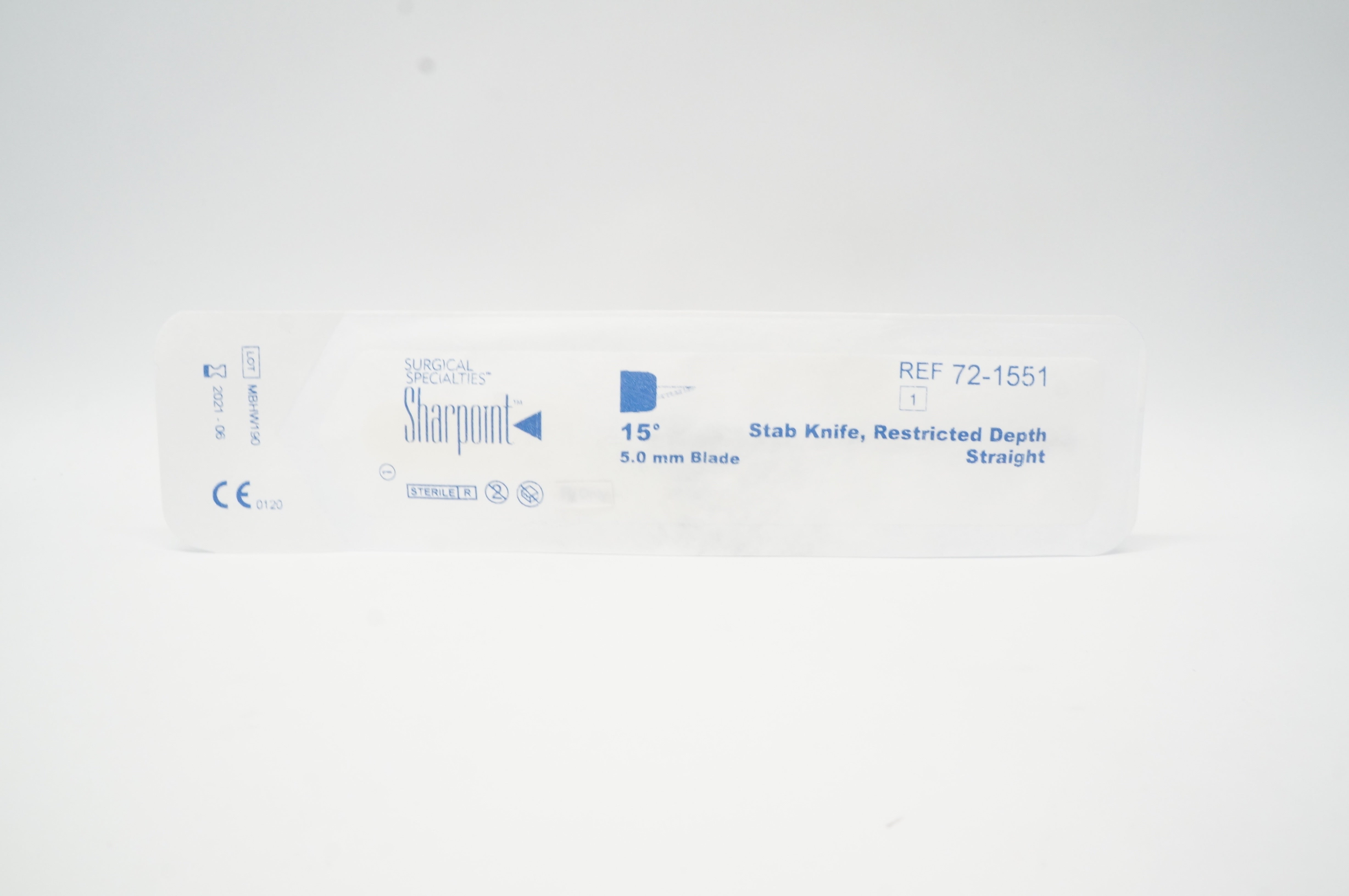 Surgical Specialties 72-1551 Sharpoint Stab Knife, 15 Degree, 5.0 mm Blade