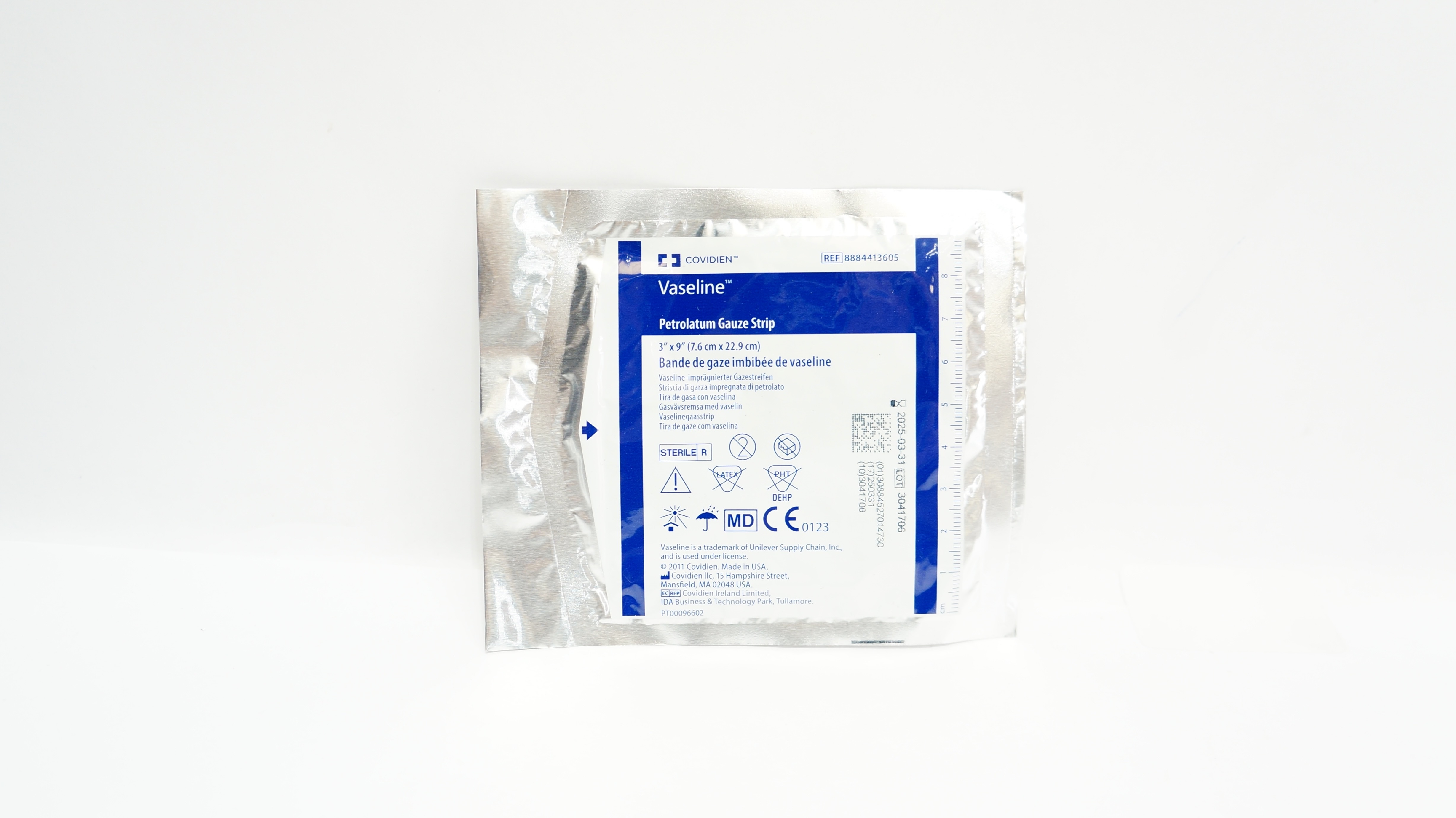 Covidien 8884413605 Vaseline Petrolatum Gauze Strip 3inch x 9inch