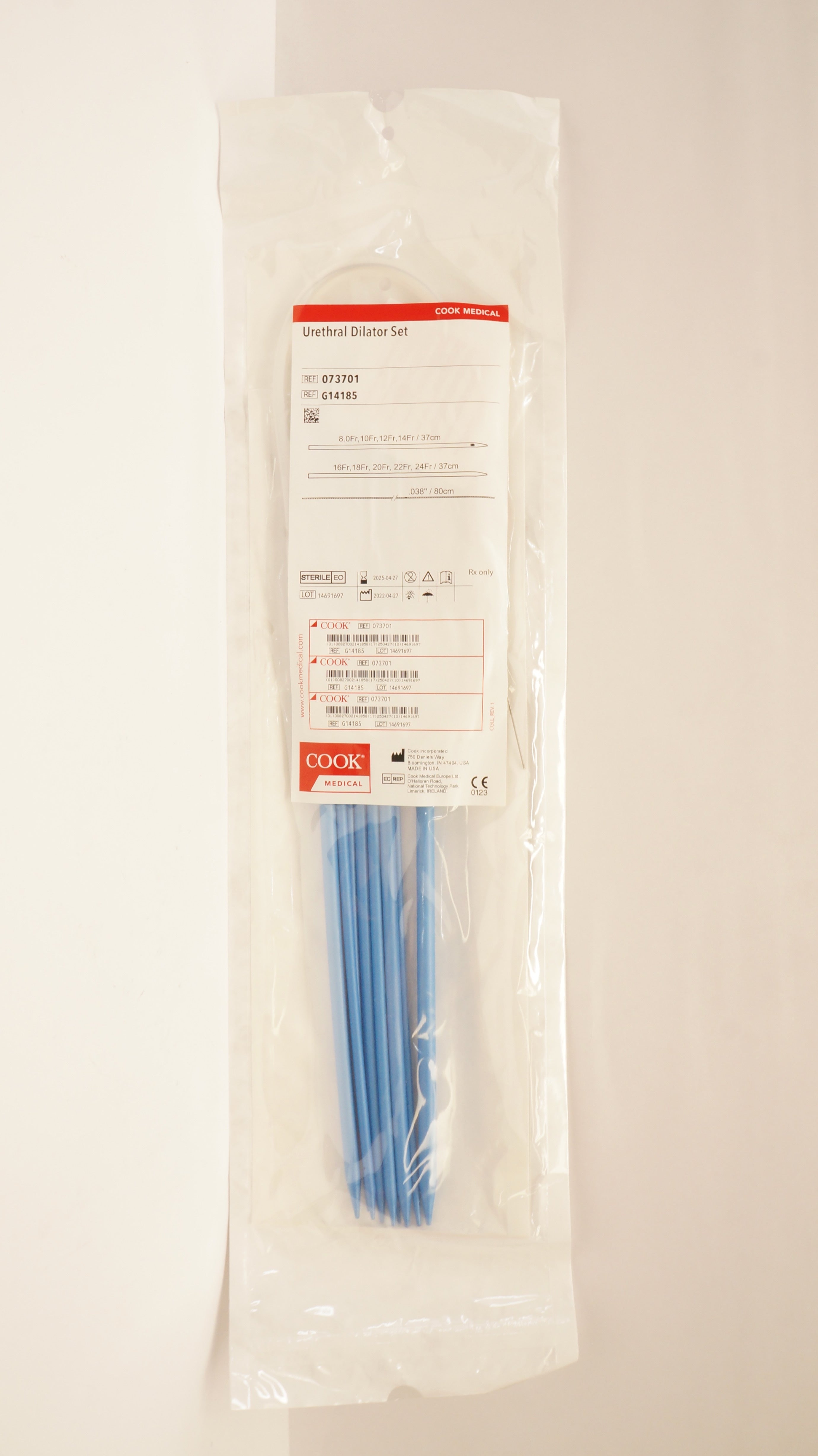Cook Medical G14185 Urethral Dilator Set 37cm x 37cm x .038inch x 80cm
