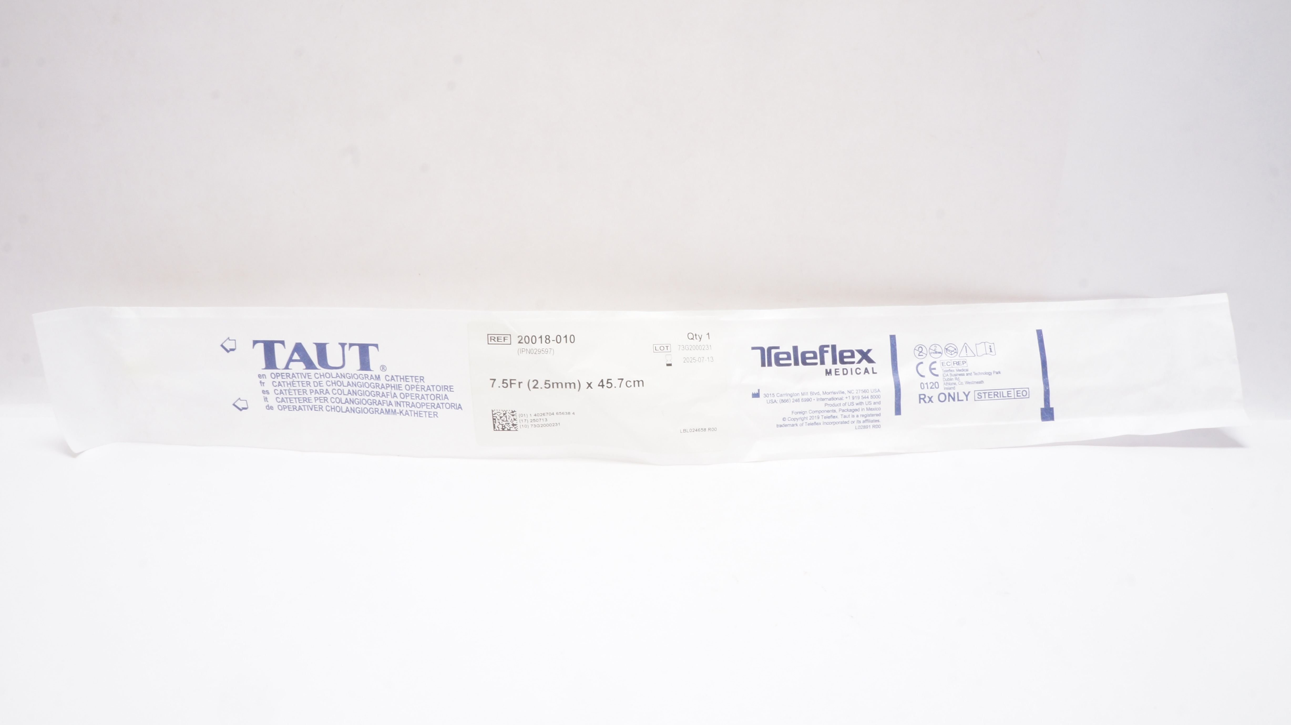 Teleflex 20018-010 TAUT Operative Cholangiogram Cath. 7.5Fr x 45.7cm