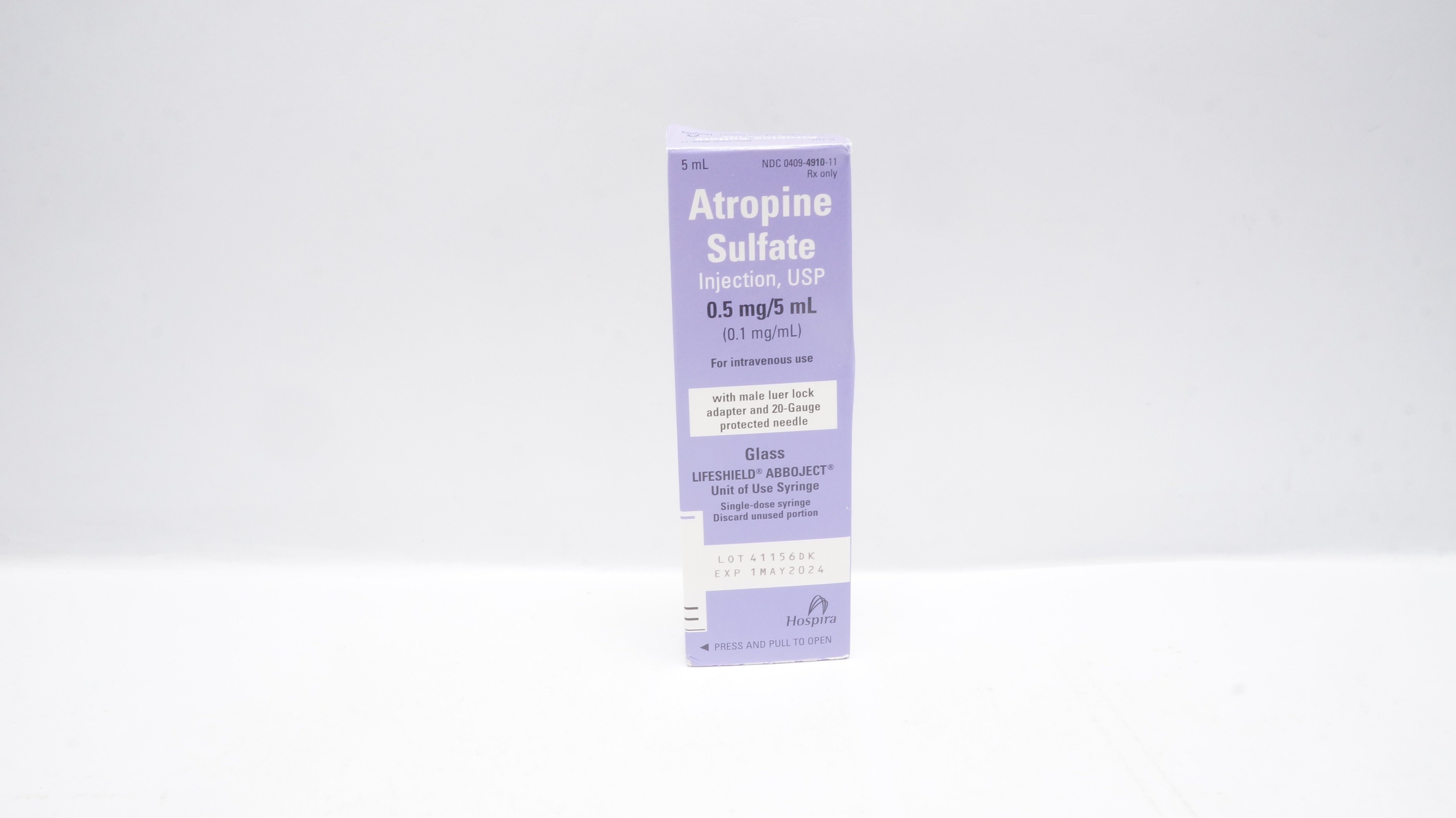 Hospira CA-7489 Atropine Sulfate Injection, USP 0.5mg/5mL  (x)