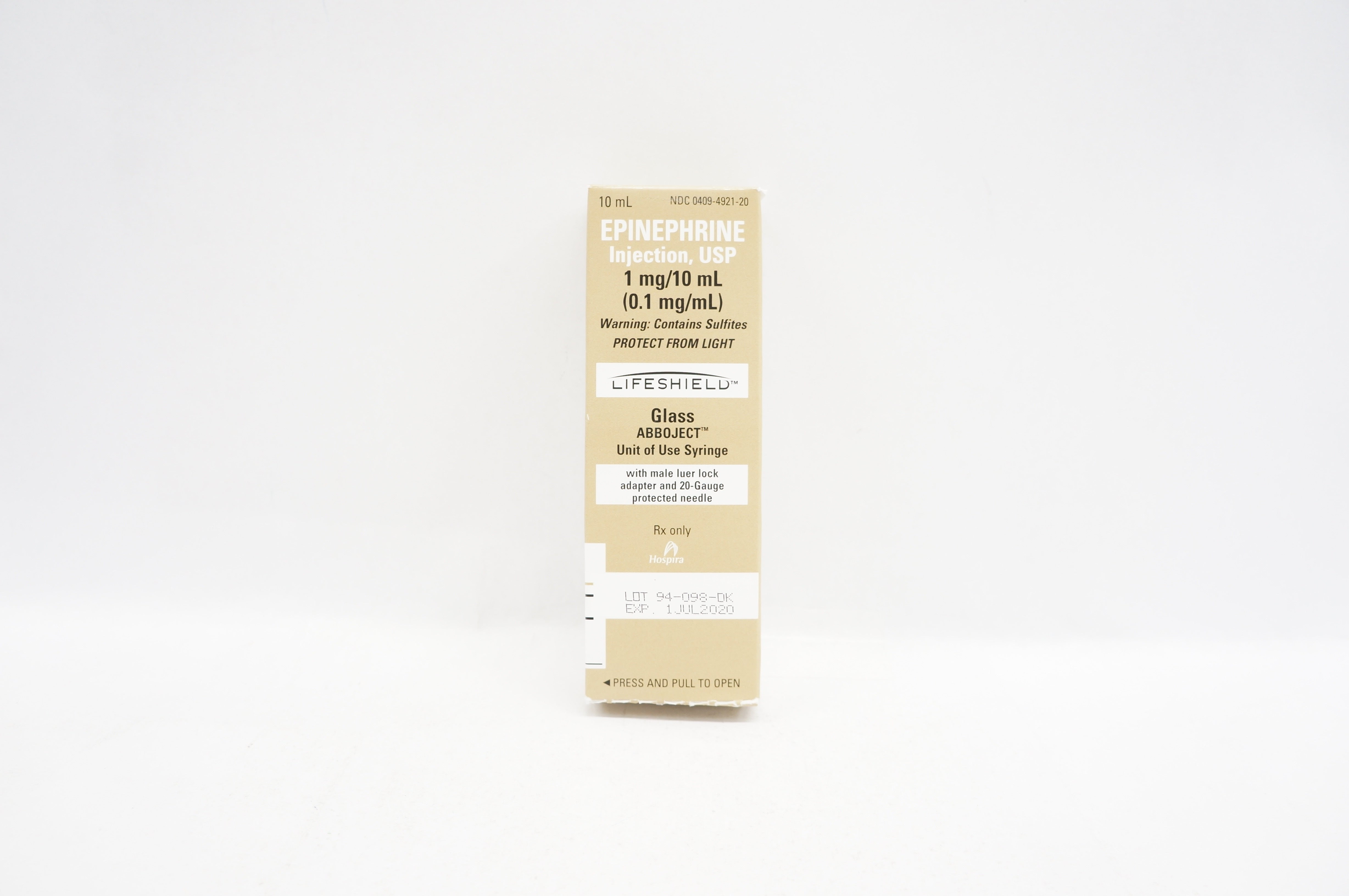 Hospira Epinephrine Injection USP 1mg/10ml (x)