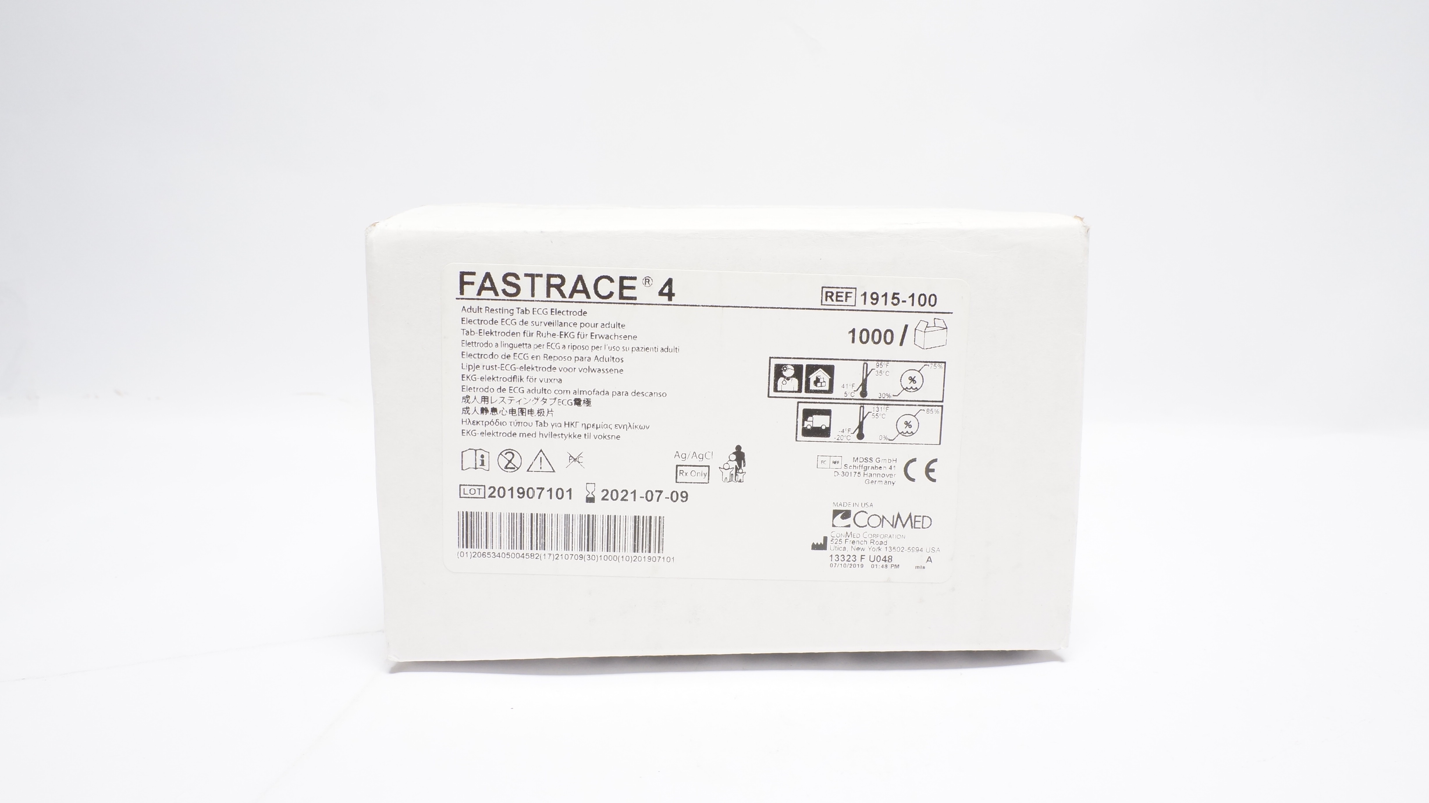 ConMed 1915-100 FASTRACE 4 Adult Resting Tab ECG Electrode (x) - Box of 1000
