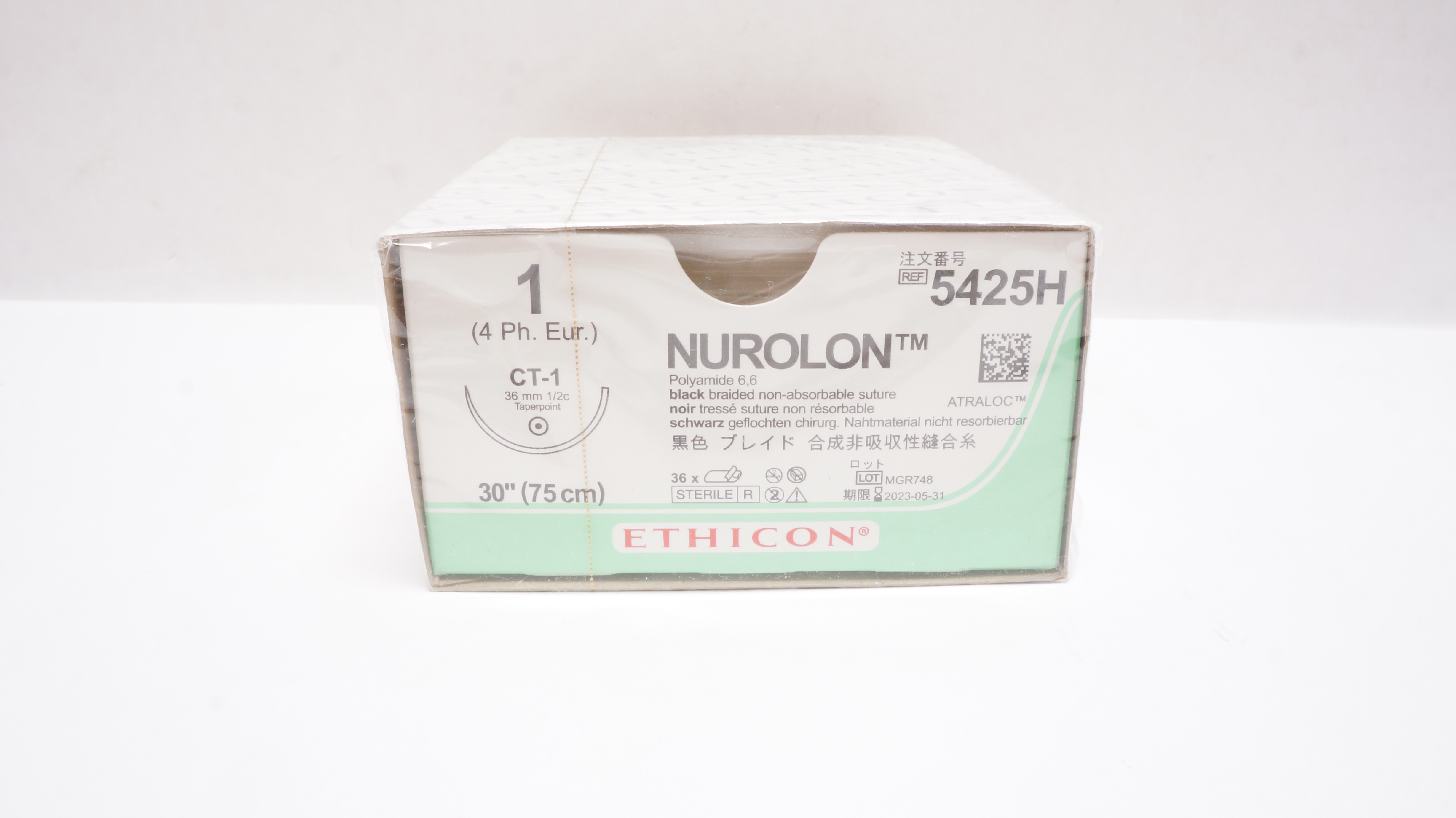 Ethicon 5425H 1 NUROLON Stre CT-1 36mm 1/2c Taperpoint 30inch (x) - Box of 36