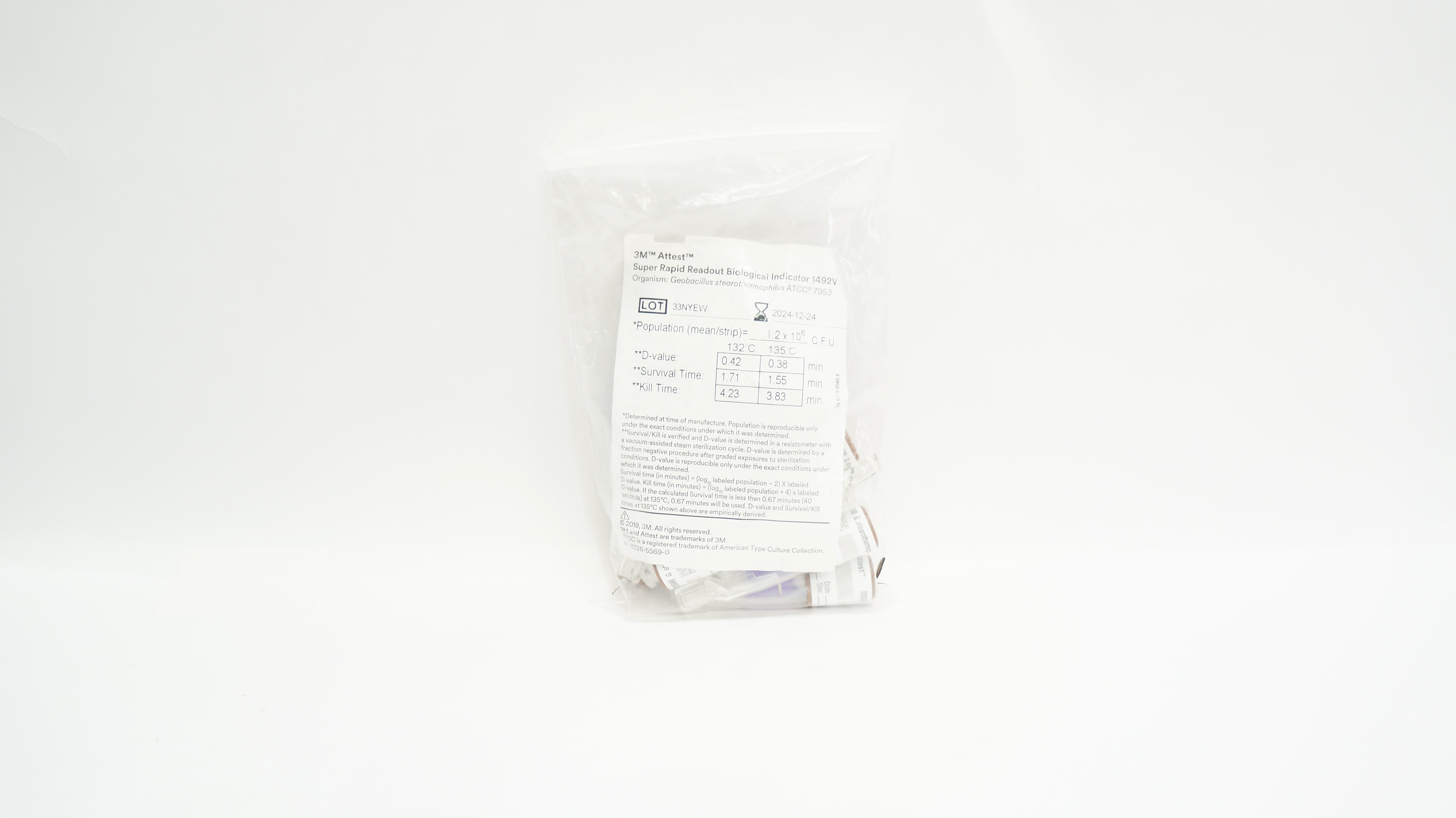 3M 1492V Attest Super Rapid Readout Biological Indicator - Pack of 8