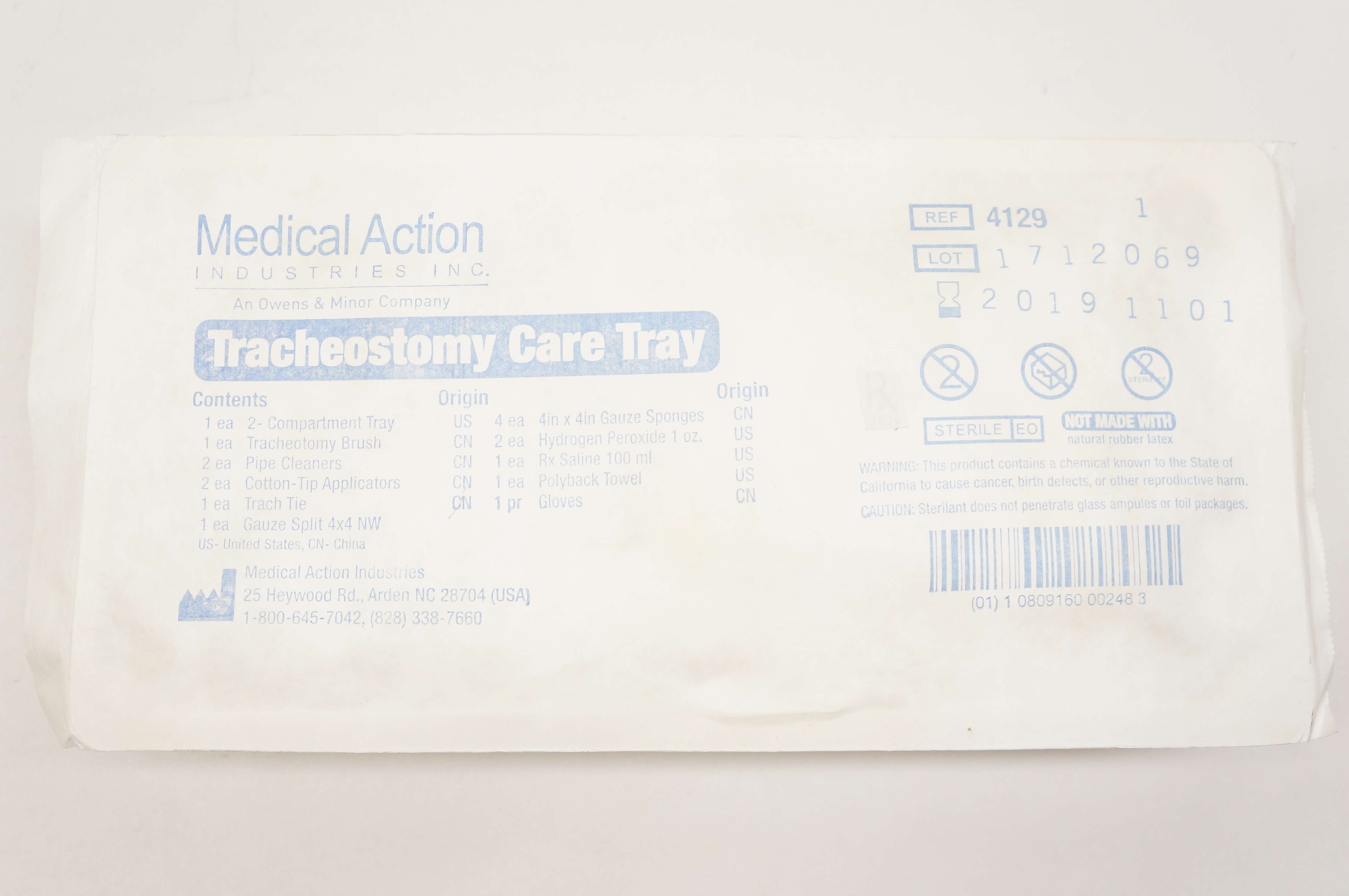 Medical Action Industries 4129 Tracheostomy Care Tray (x)