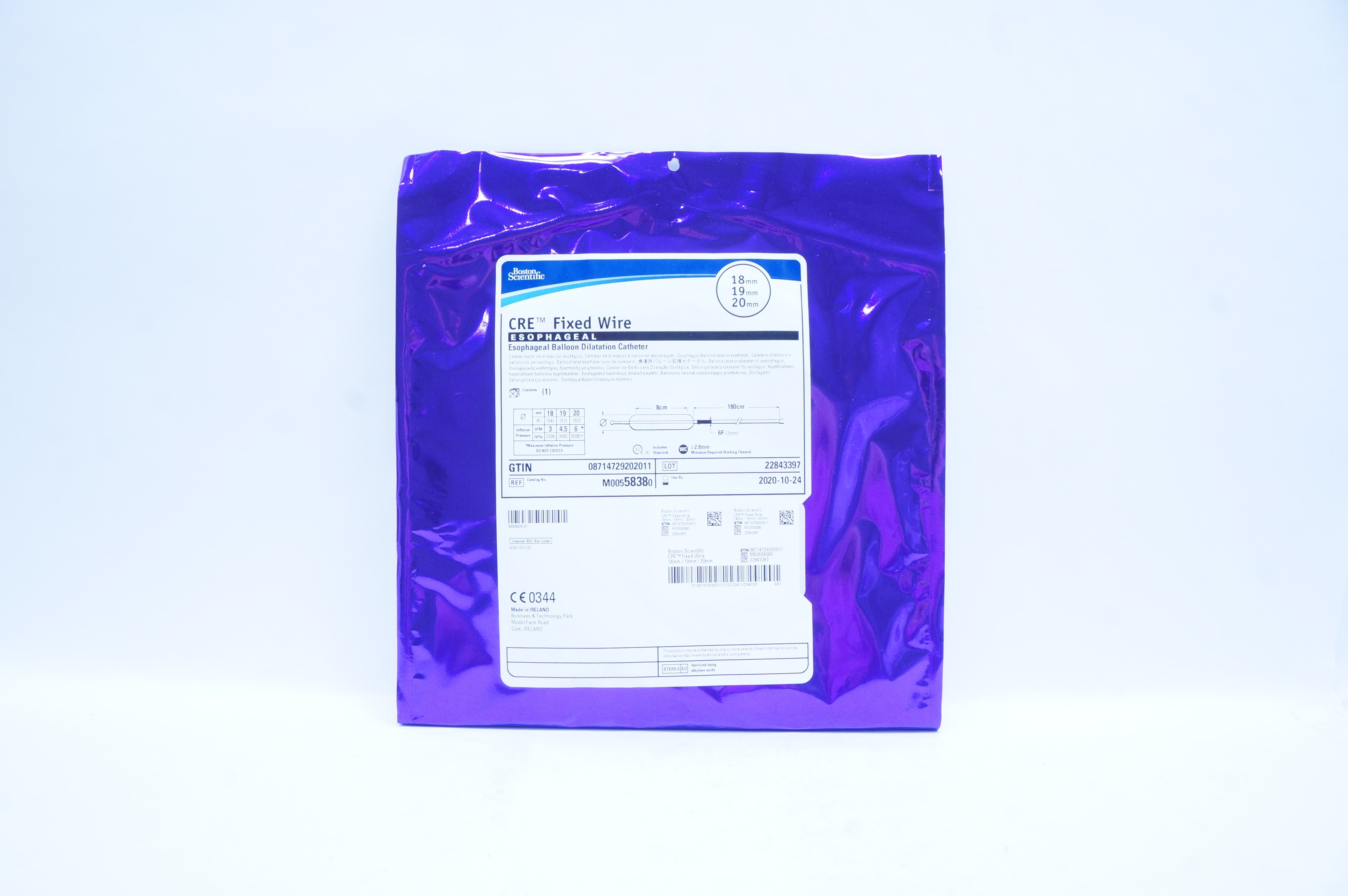 Boston Scientific M00558380 Esophageal Balloon Dilatation Cath. 18x19 x 20mm (x)