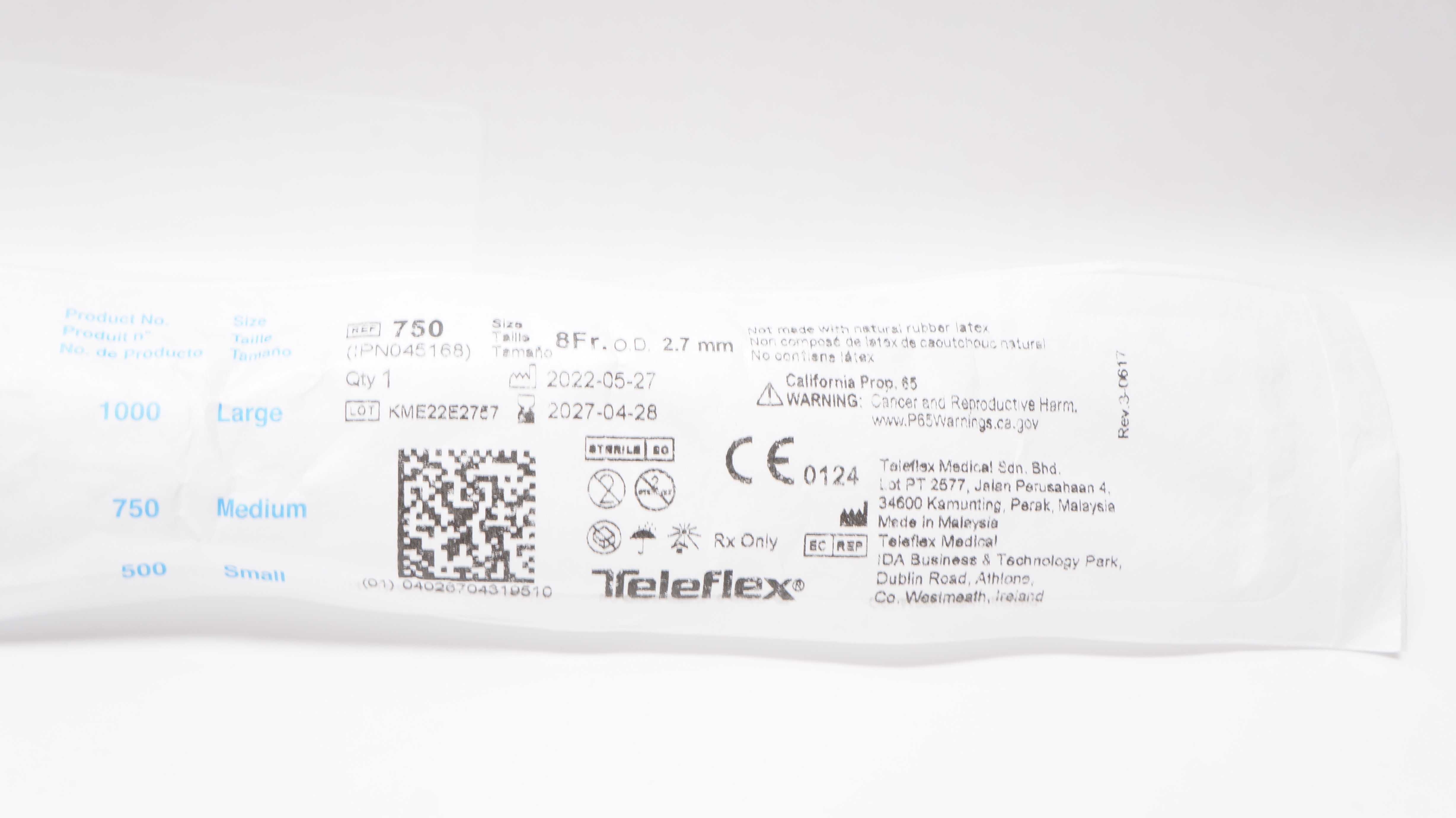 Teleflex 750 Rusch Slick Stylet Disposable Endotracheal Stylet 8Fr x 2 ...