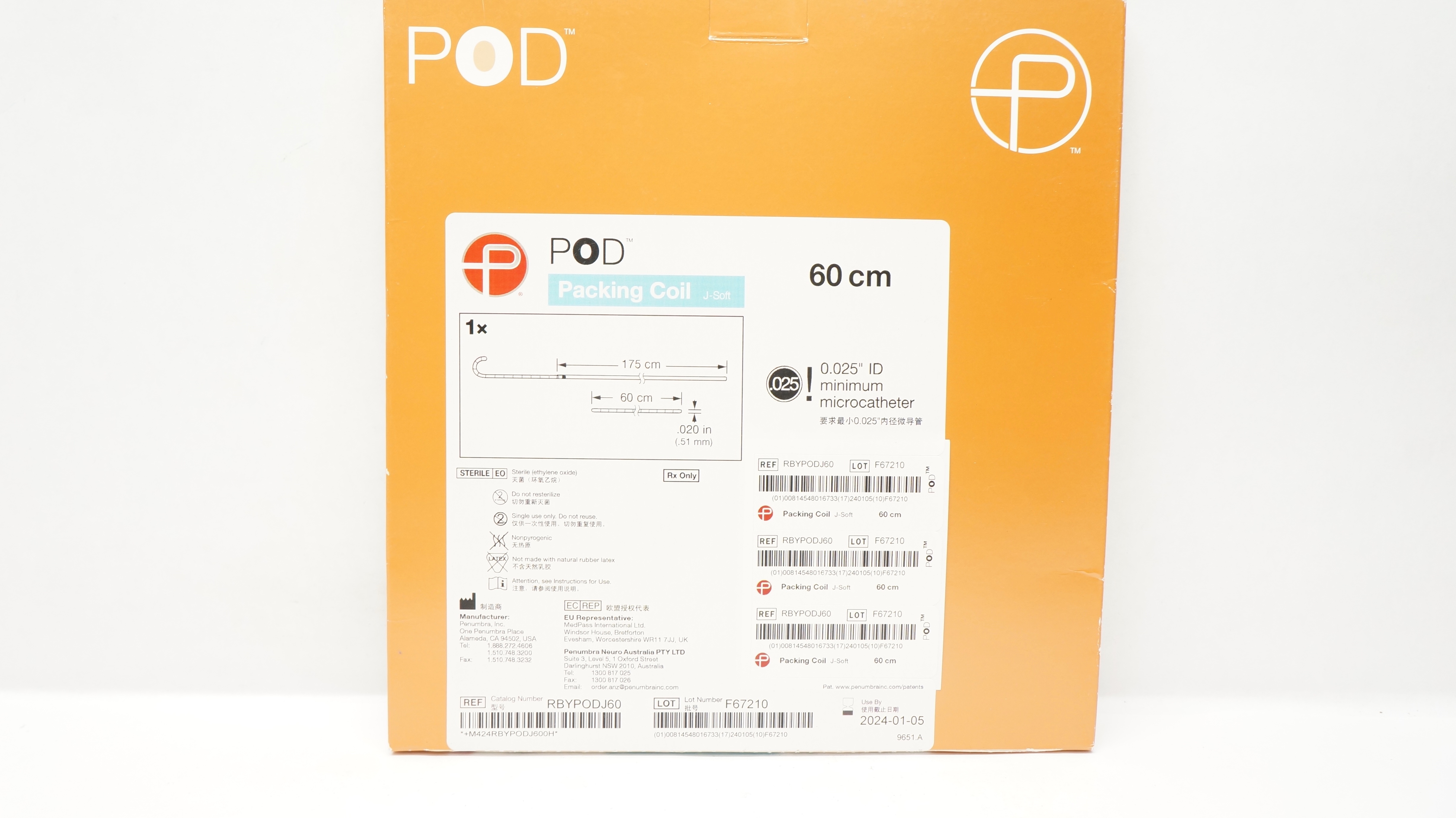 Penumbra RBYPODJ60 POD Packing Coil 60cm x 175cm x .020inch (x)