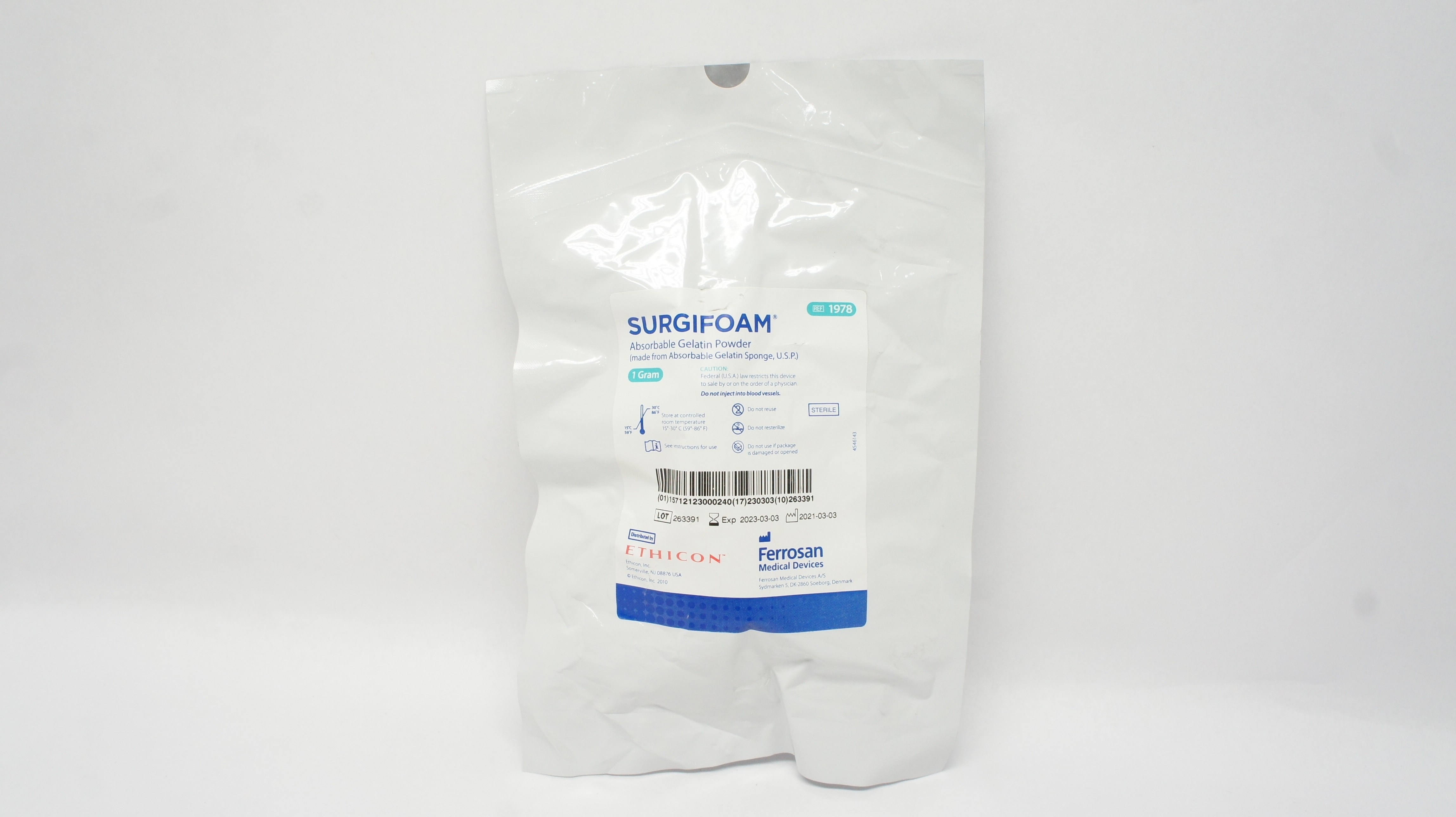 Ferrosan Medical 1978 Ethicon Surgifoam Absorbable Gelatin Powder 1 Gram